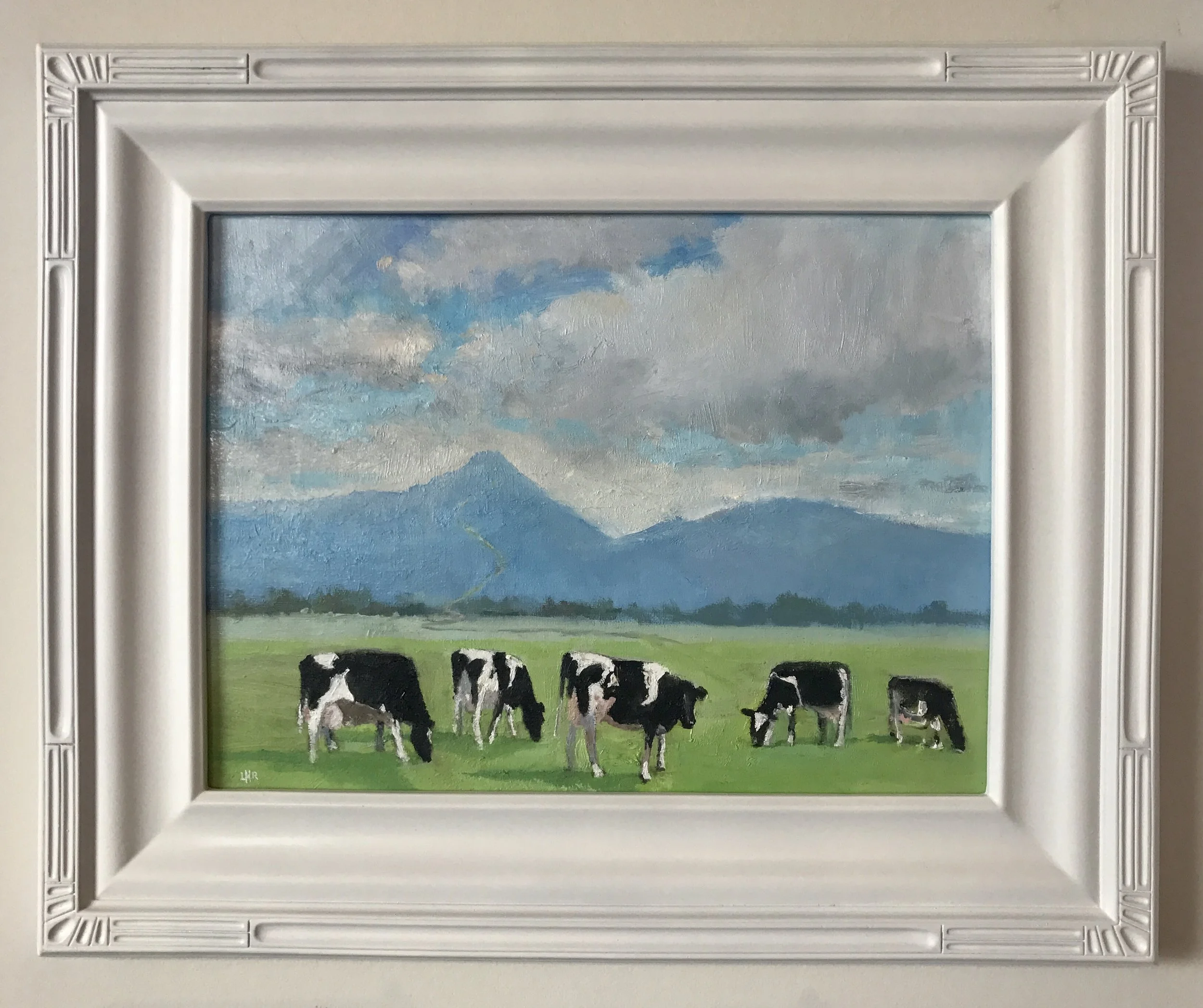 "Black and White Cows" - 12" x 16" (Board) - $975