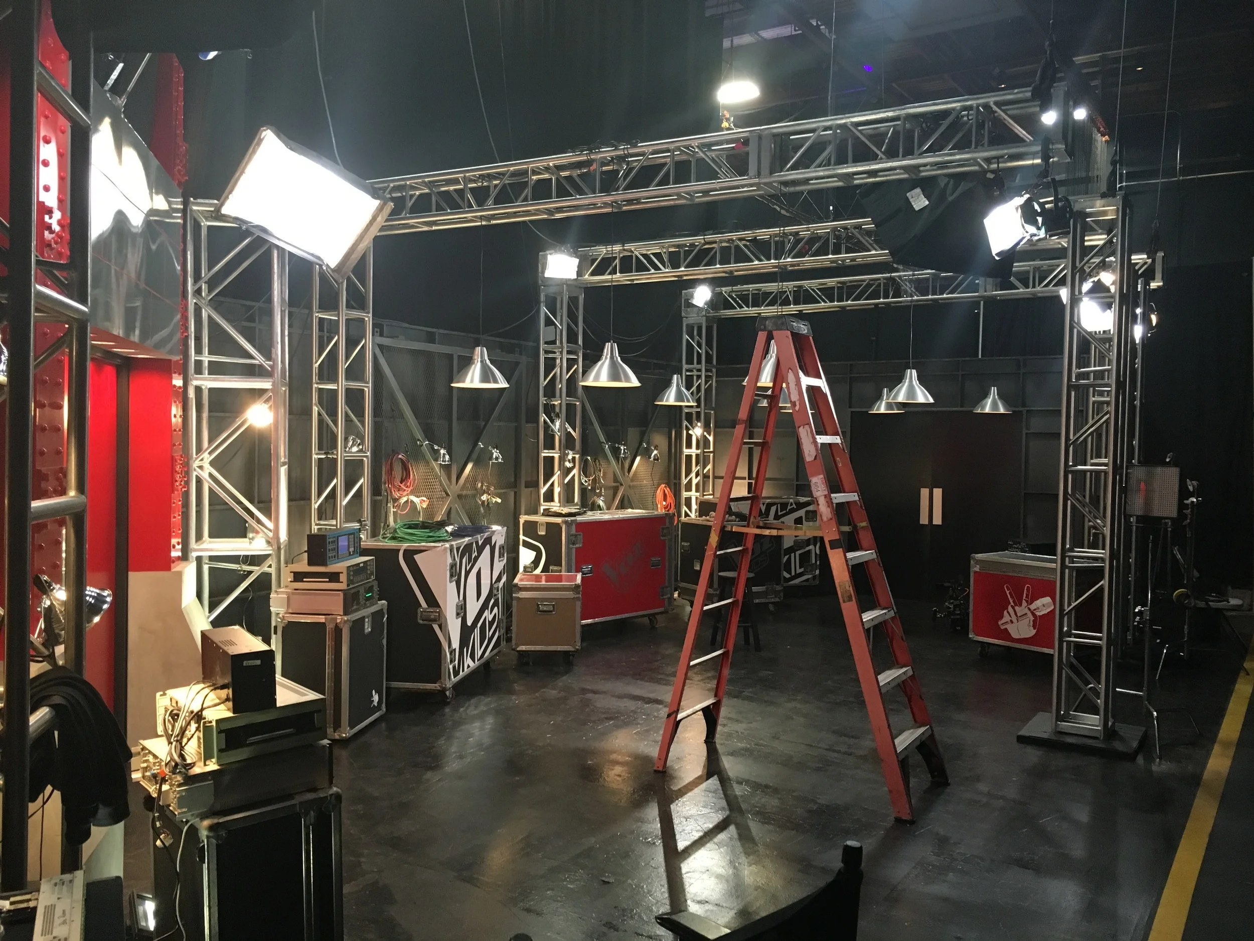 The pre-jitters set where kids entered the stage.
