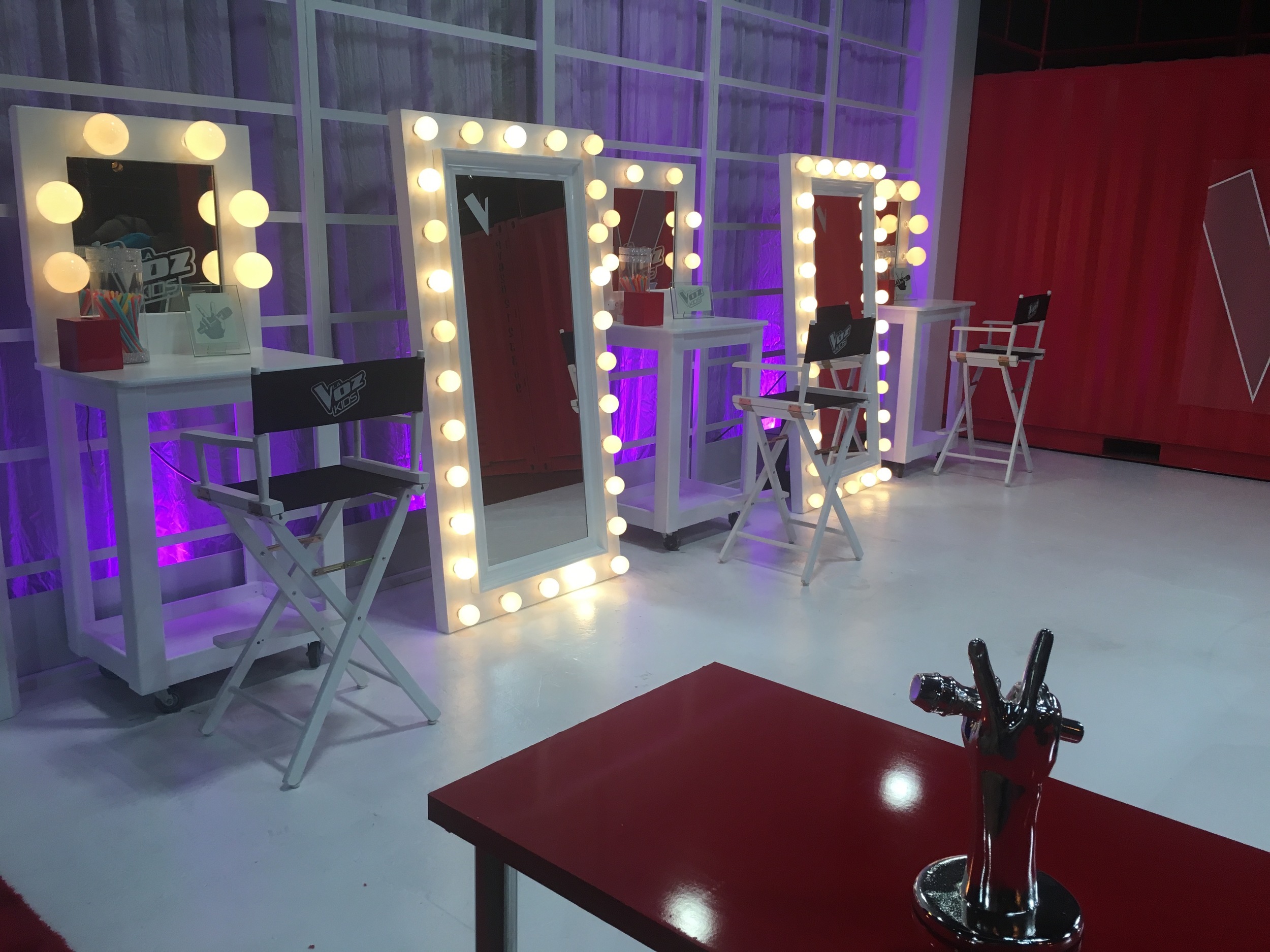 The glam set where kids got ready for stage.