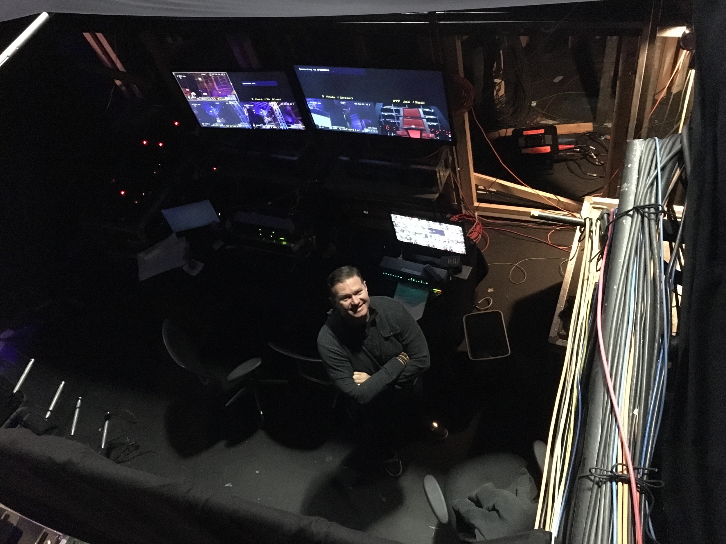 The bat cave- where we monitor the shots.