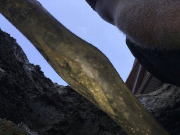 Here is a broken USEB 90 cable in a 7 year old underground service notice the massive scrape This service was located under a concrete driveway