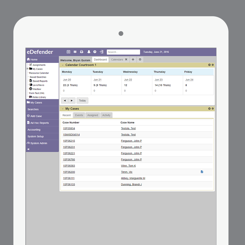 eDefender — Journal Technologies