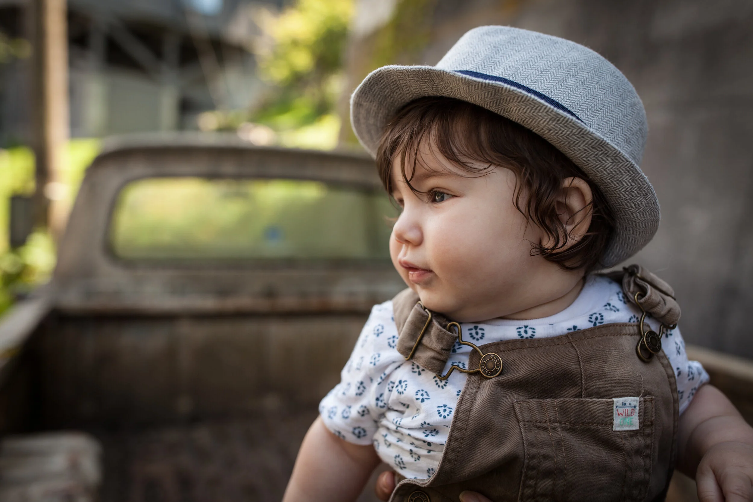 Toddler on a pickup