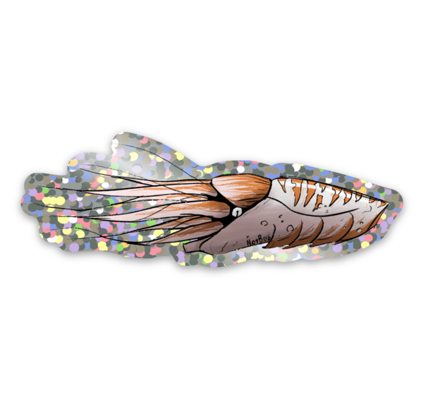 "nautiloid" glitter sticker by notbop 2.5"
