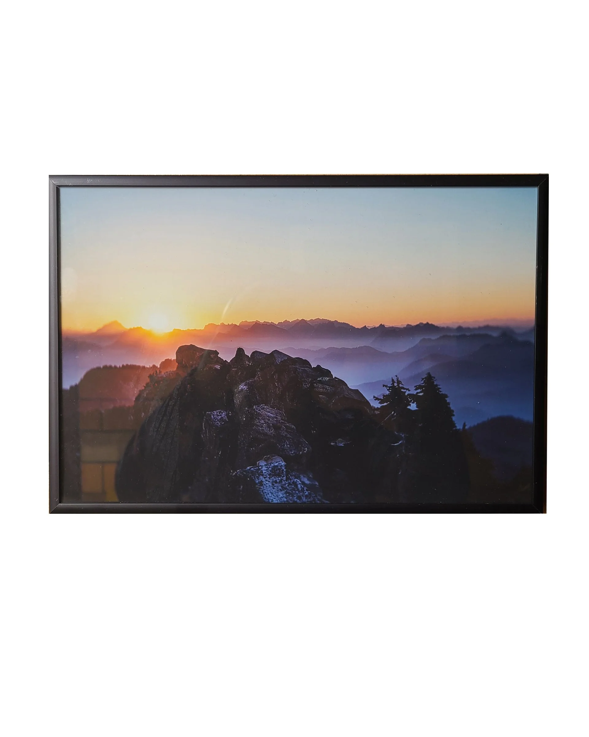 Smokey Sunrise Over Mount Pilchuck , 8" x 12" Framed