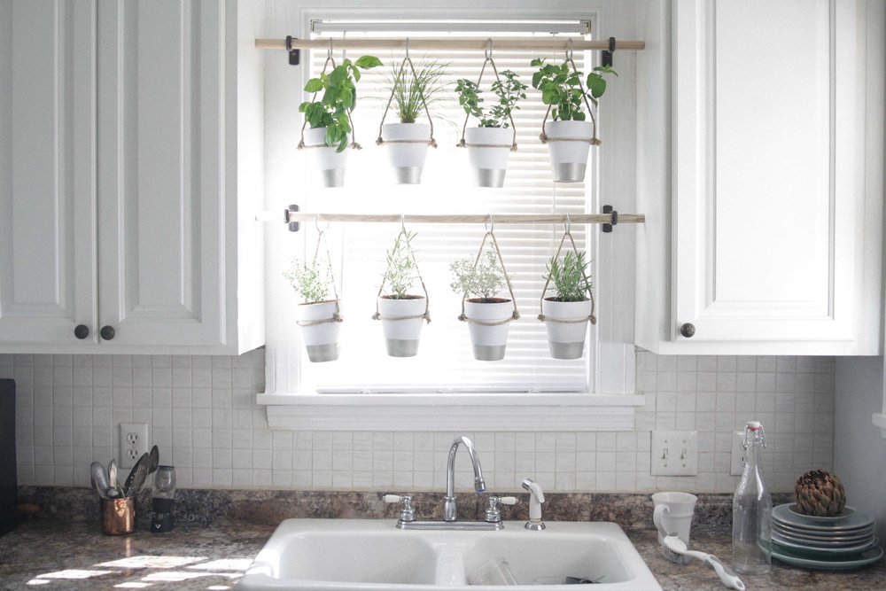 Indoor Hanging Herb Garden, How To Make A Kitchen Window Herb Garden
