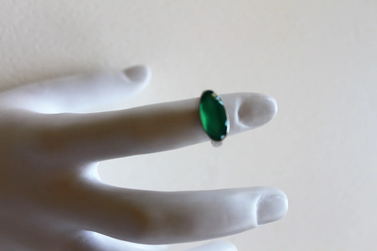 Green Onyx Silver Ring - Stones and Silver