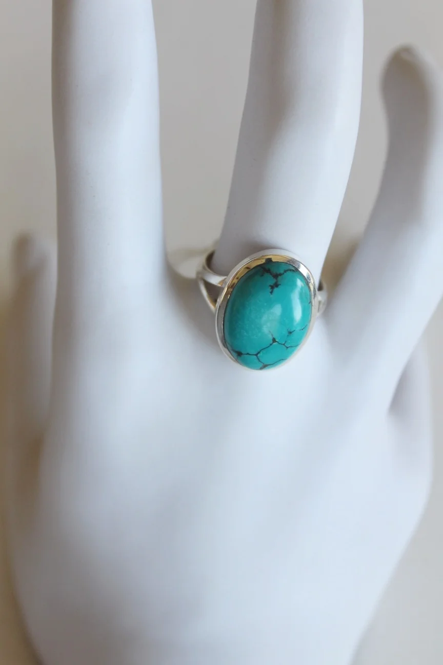 Turqoise oval ring ss R117 b.JPG