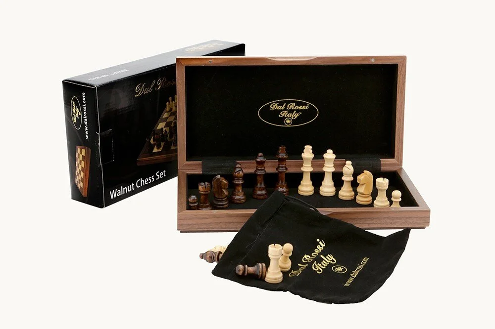 Walnut Chess Set 30 cm - Dal Rossi Italy