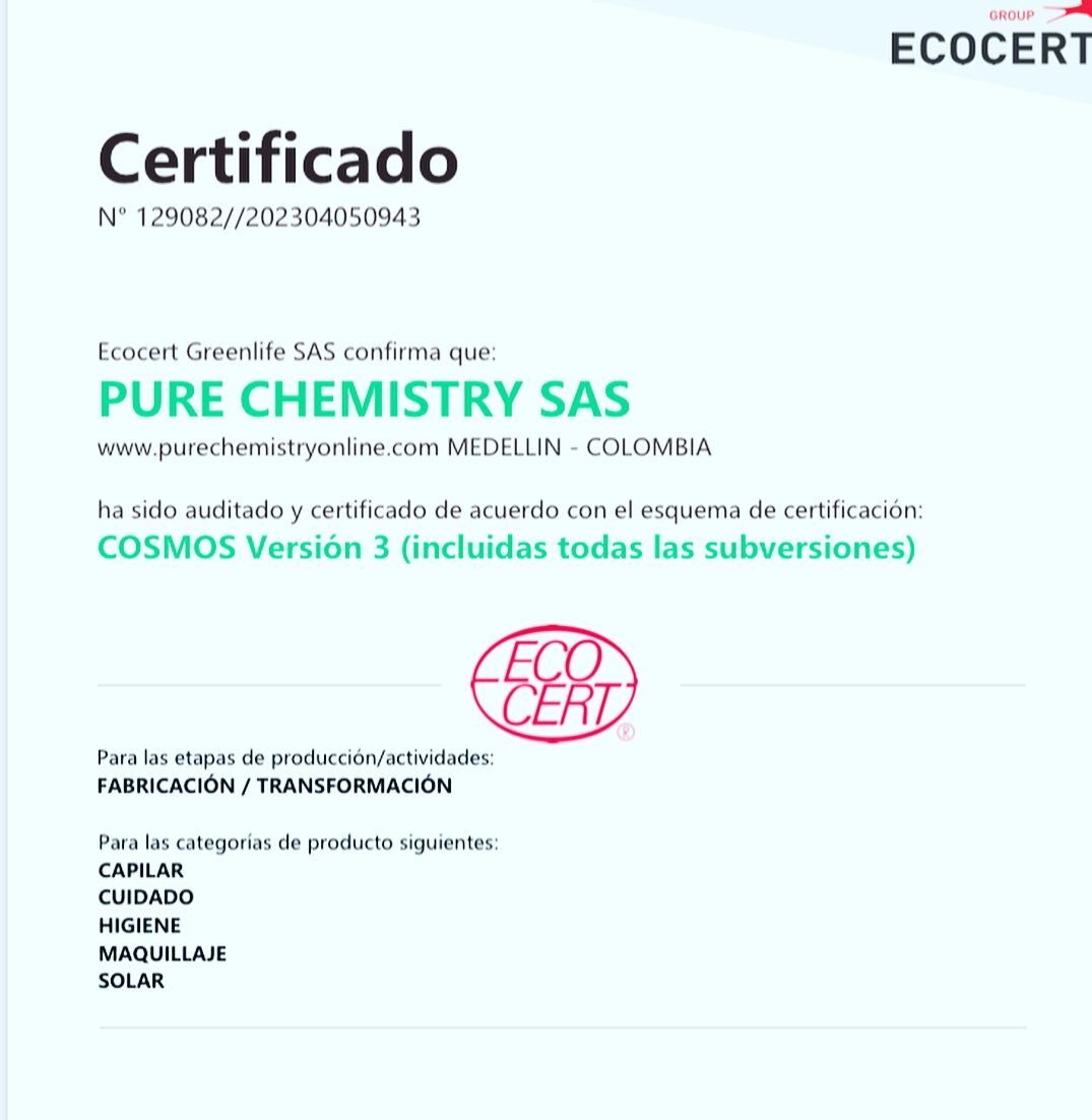 🍃✨ Las certificaciones org&aacute;nicas para productos cosm&eacute;ticos, aseo y materias primas no son obligatorias pero a&uacute;n as&iacute; cumplimos con los requisitos internacionales de acreditaci&oacute;n para demostrarlo.

Cada a&ntilde;o so