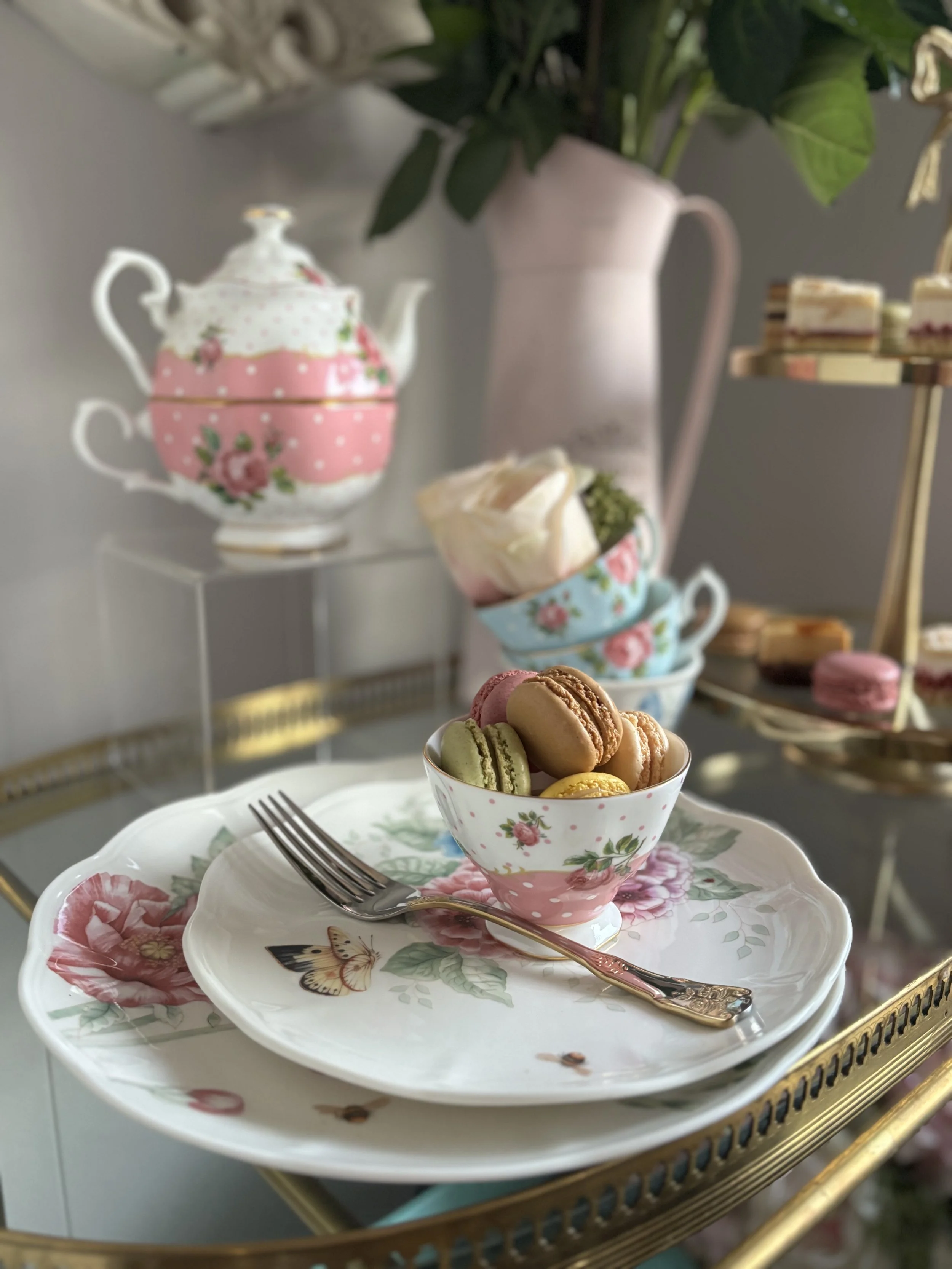 Pink tea cup, ask for our tea set bundle