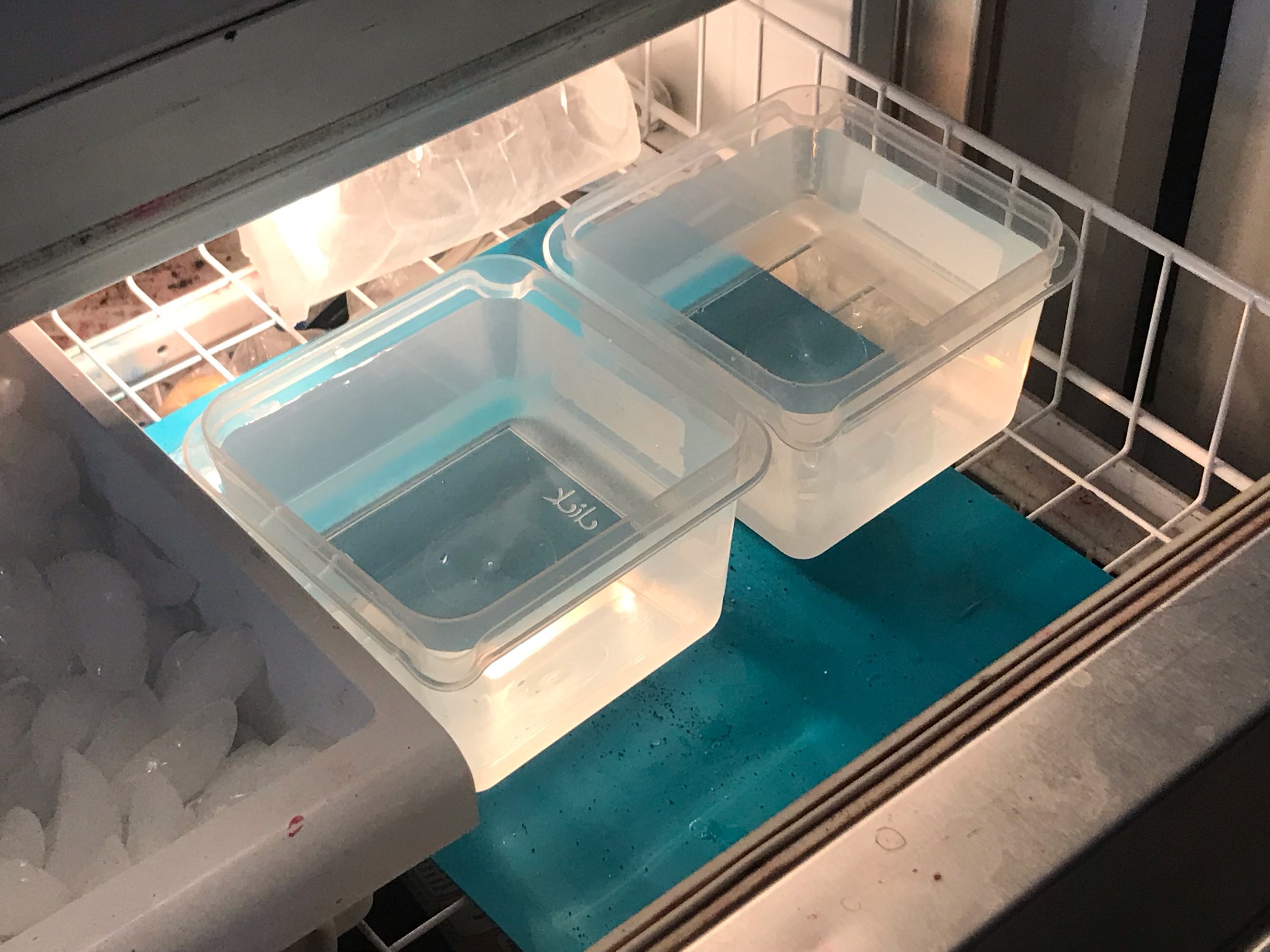 Ice prop in the freezer 