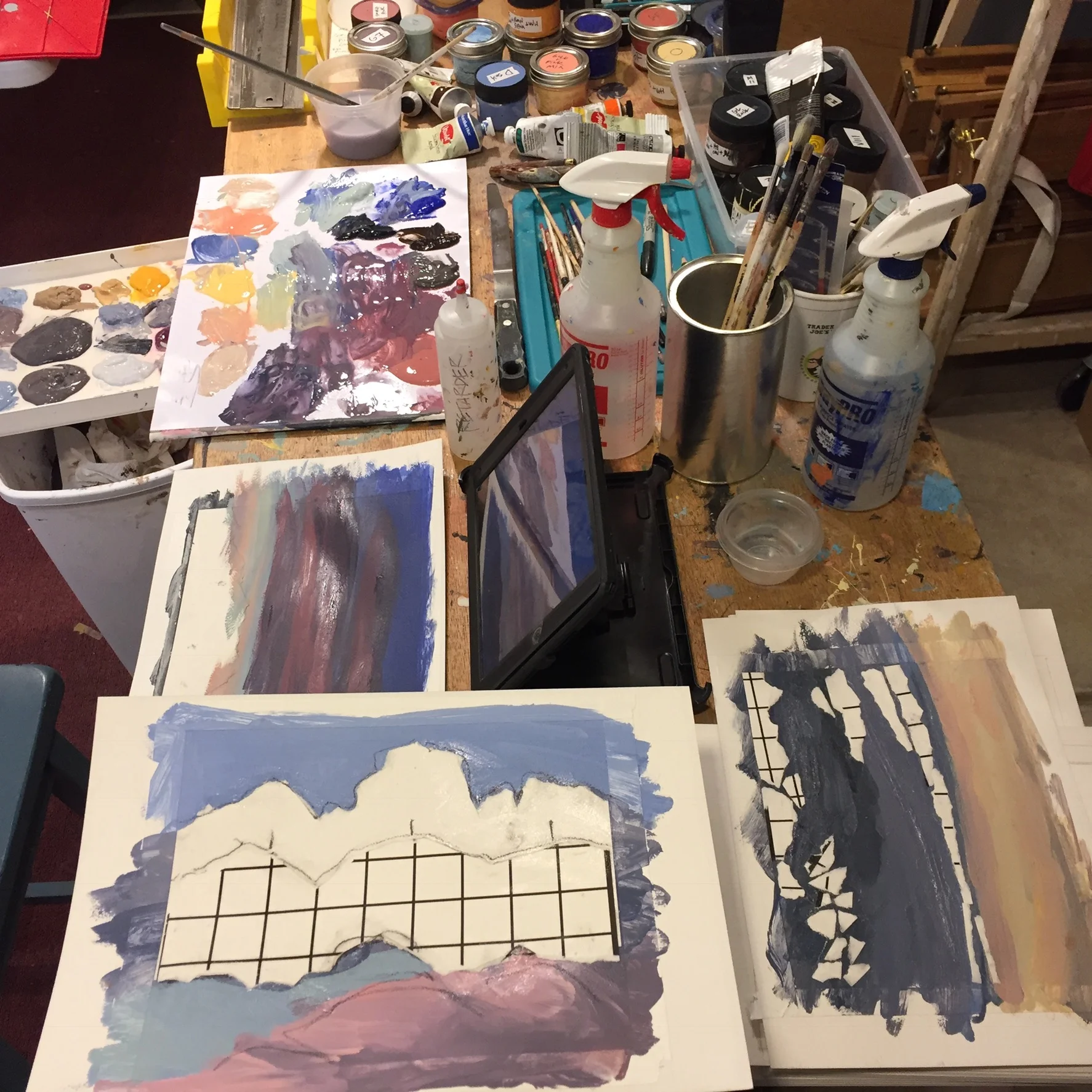 Cloud chaos on my painting table.