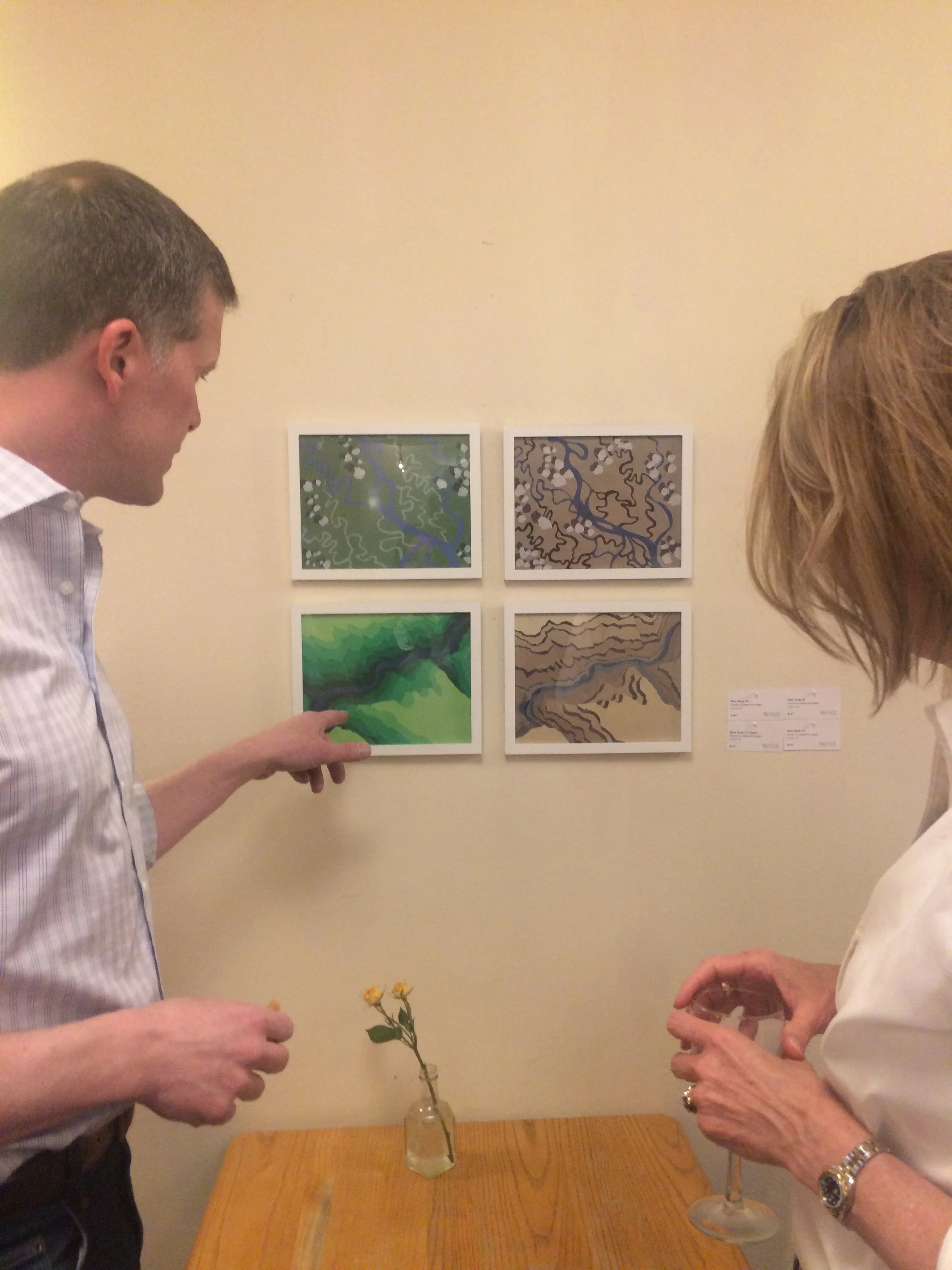 Sharing the idea behind these small acrylic variations on a theme. See them full size    HERE   .