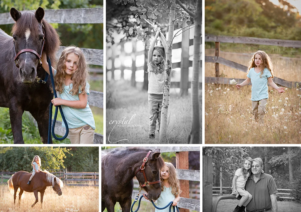  Amanda, Annie (dark pony), Bubbles (pony with blonde mane and tail) and Amanda with Poppy (grandpa).