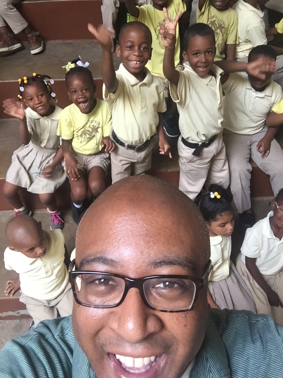 With students in St. Croix, Virgin Islands