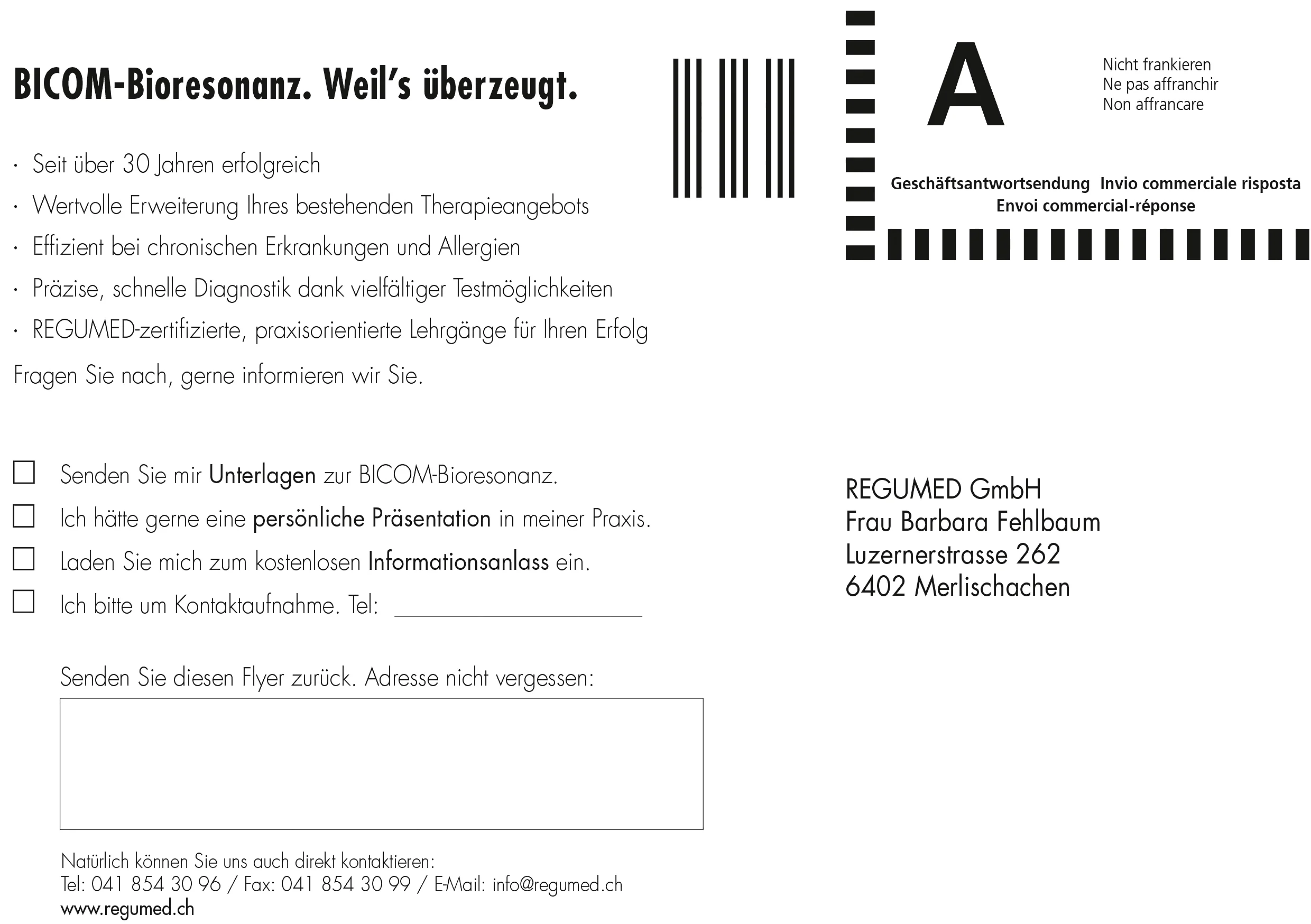 A5 Flyer BICOM-Bioresonanz Regumed GmbH