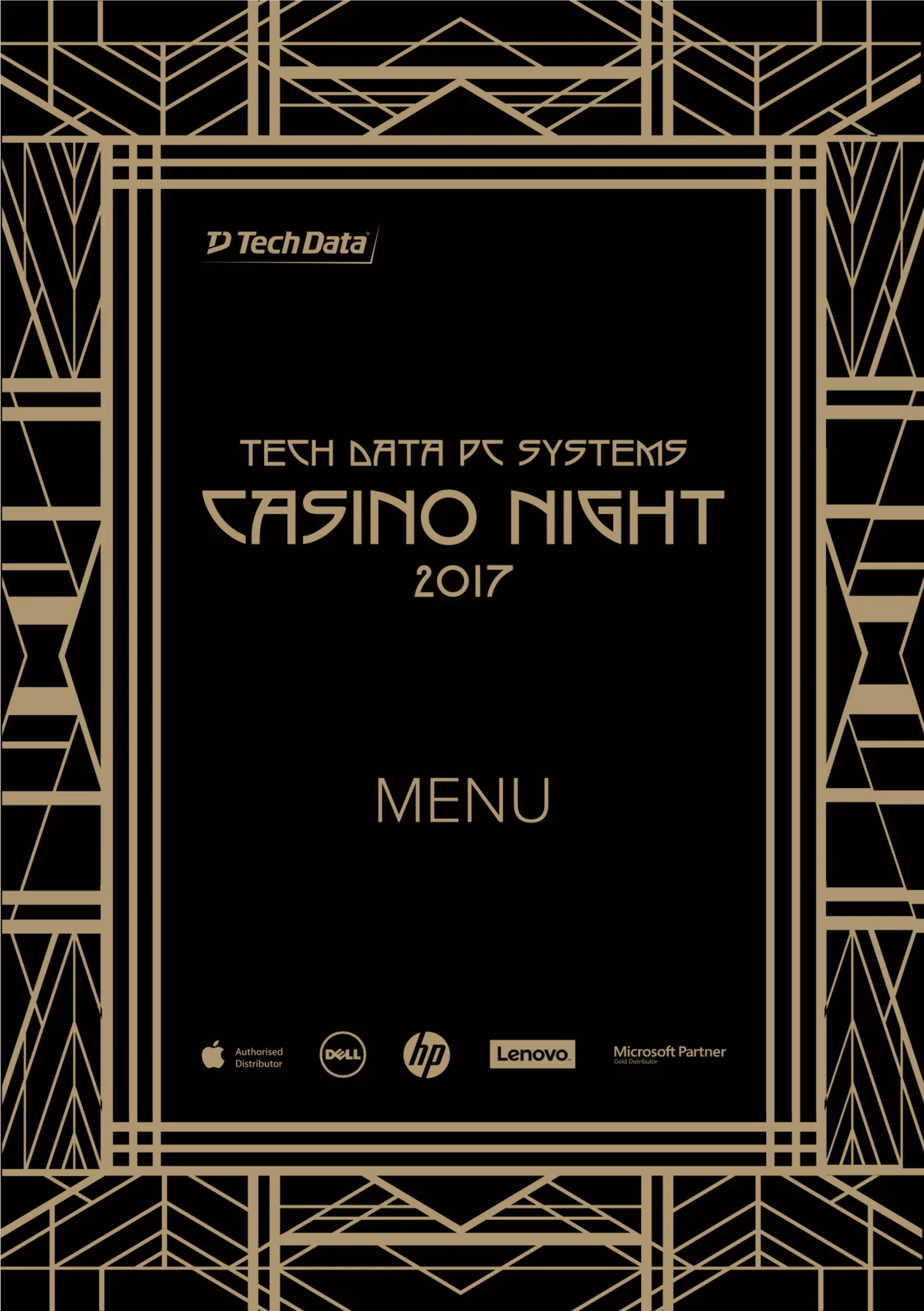 Menu-Karte Casino Night Tech Data