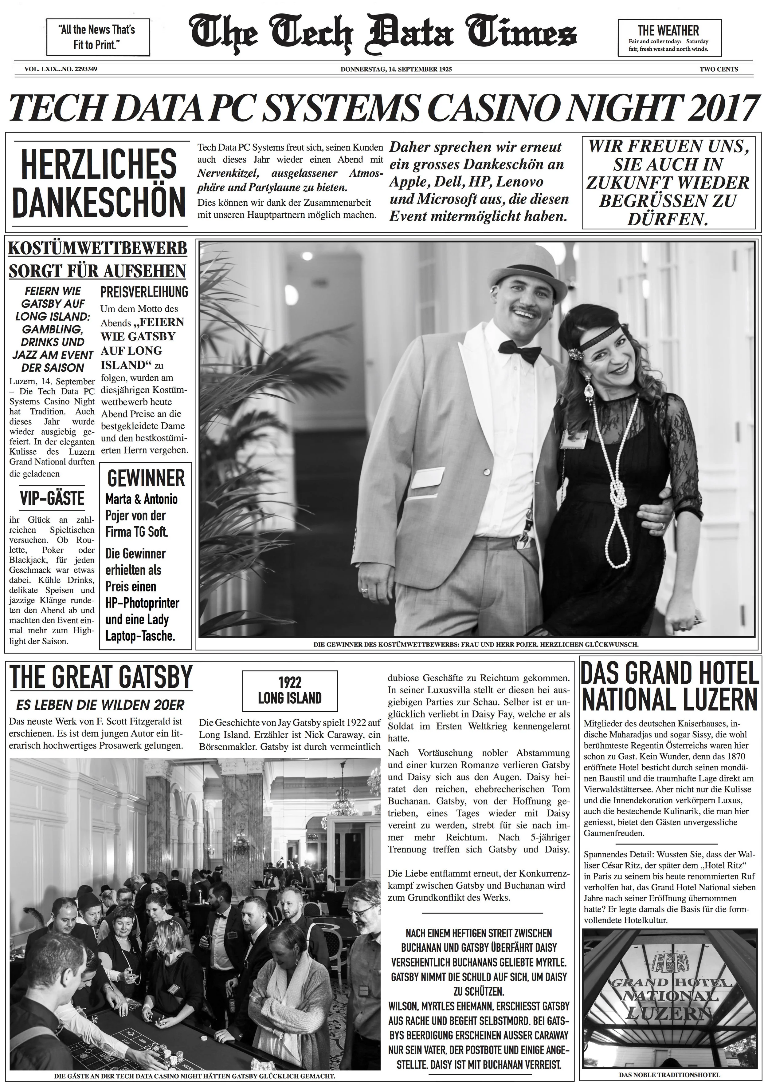Give-Away-Zeitung Casino Night 2017 Tech Data