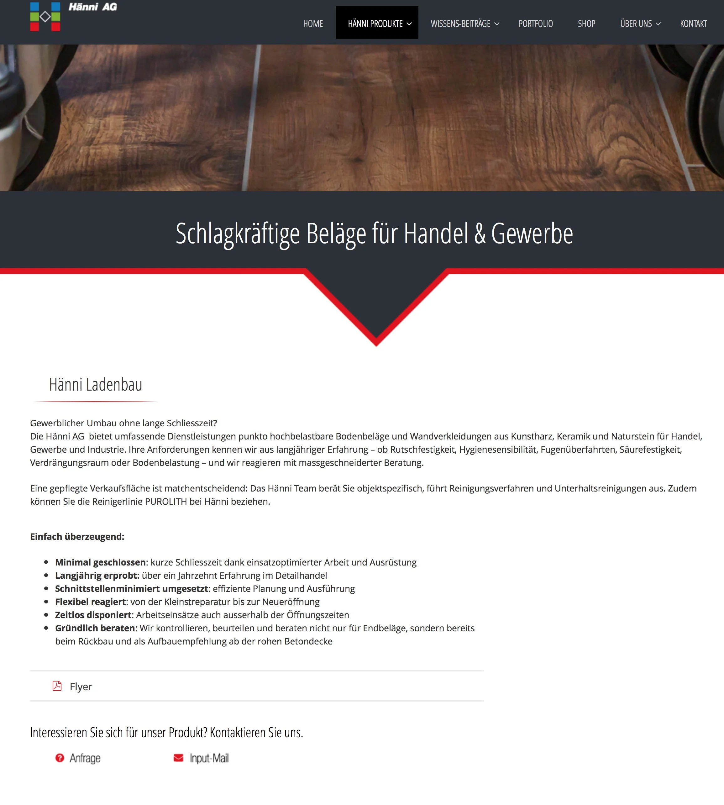 Webseitenbetextung Hänni AG