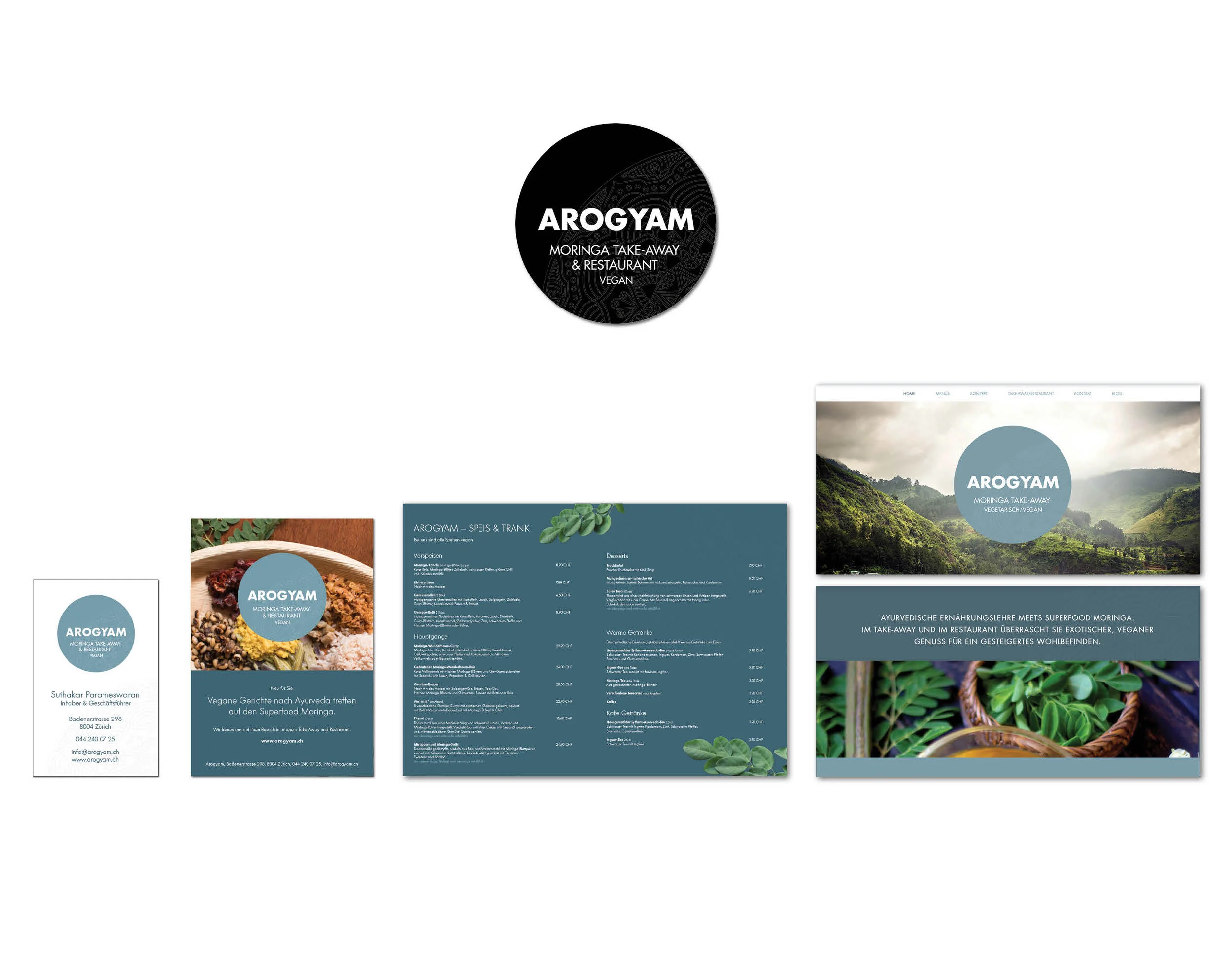 Gesamtauftritt AROGYAM I veganer Take-Away