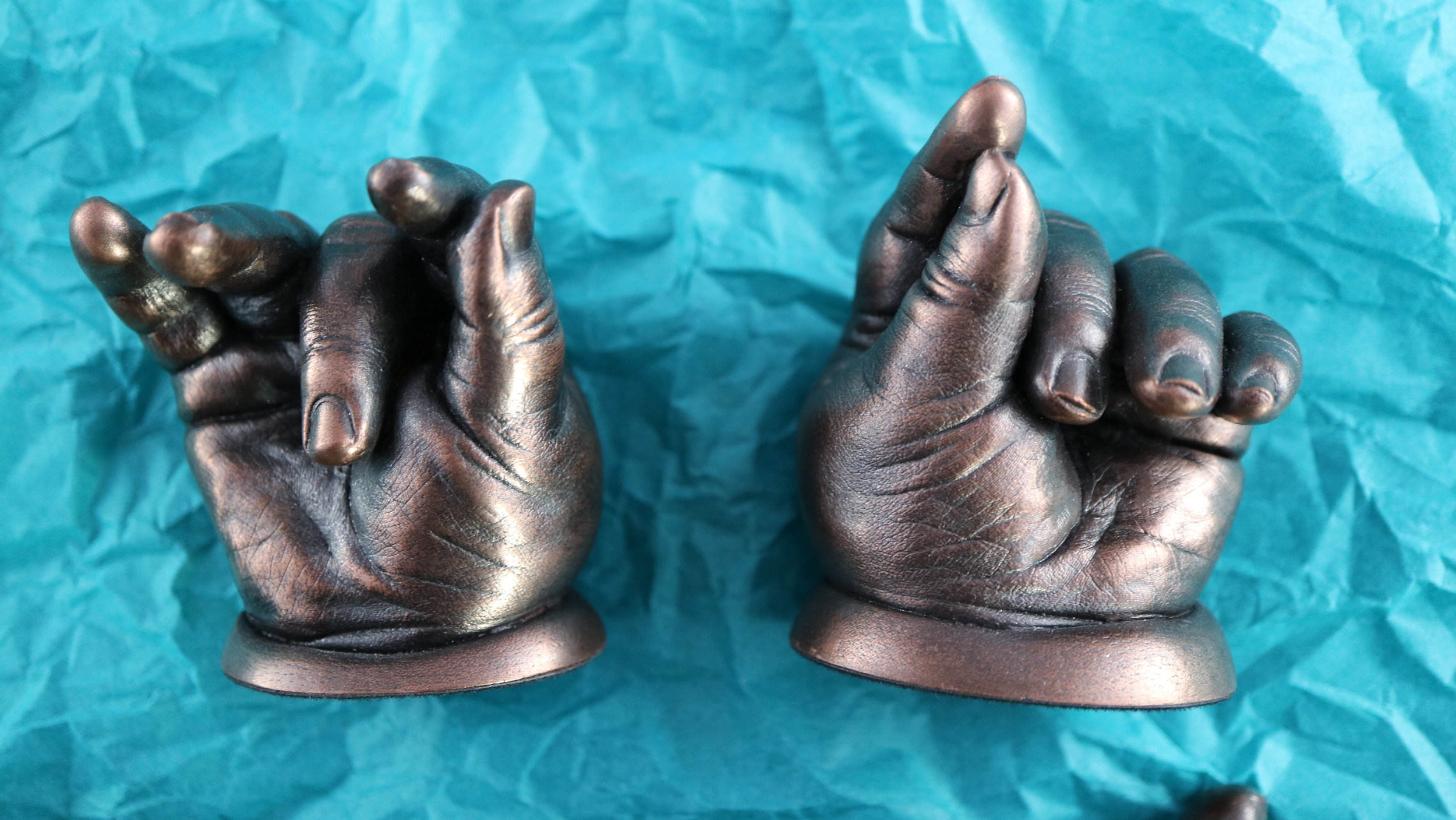 Real Bronze Adult Couples Family Clasped Hand Cast Metal Casting by BabyRice