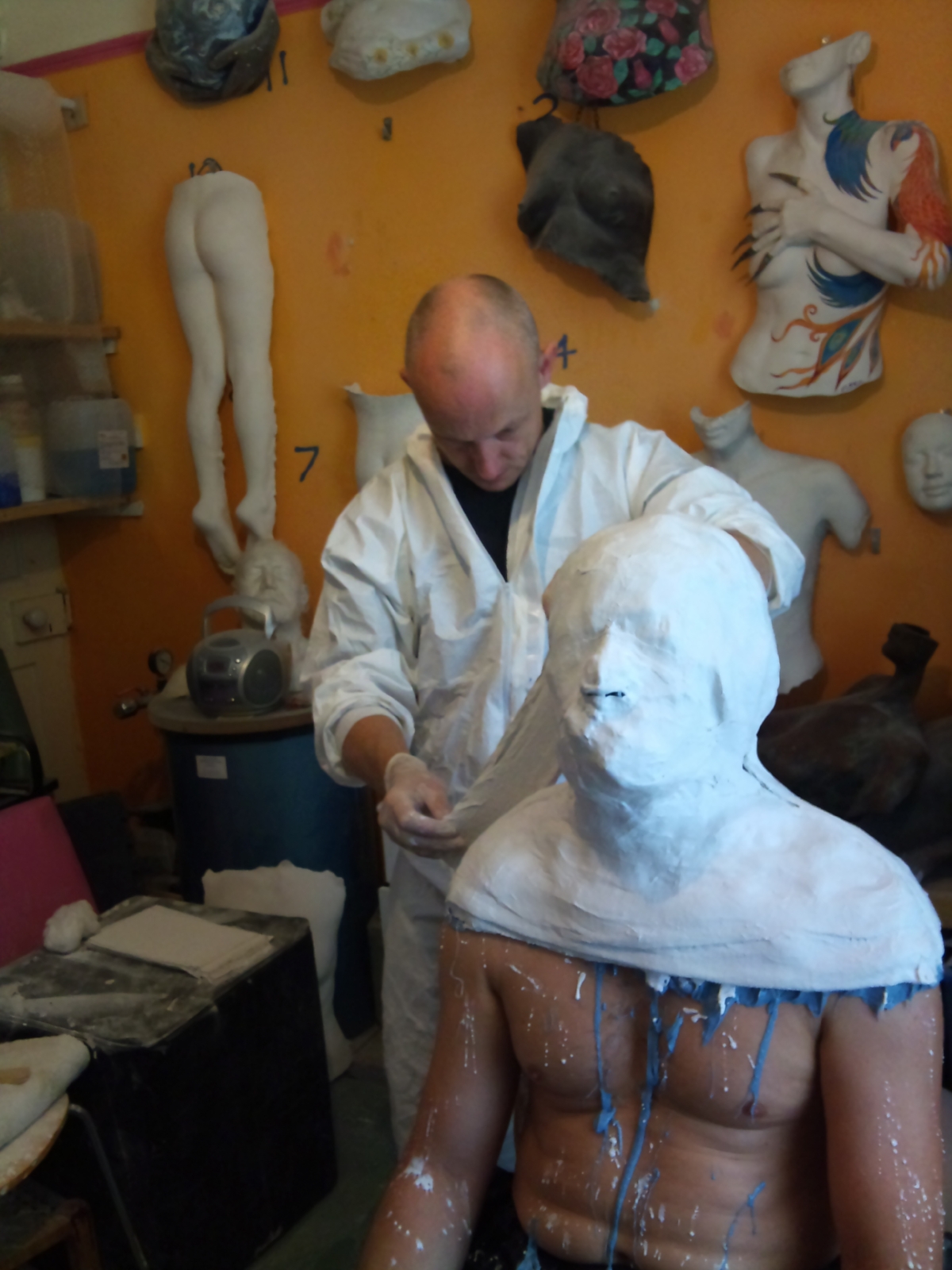 André Masters doing a full head cast