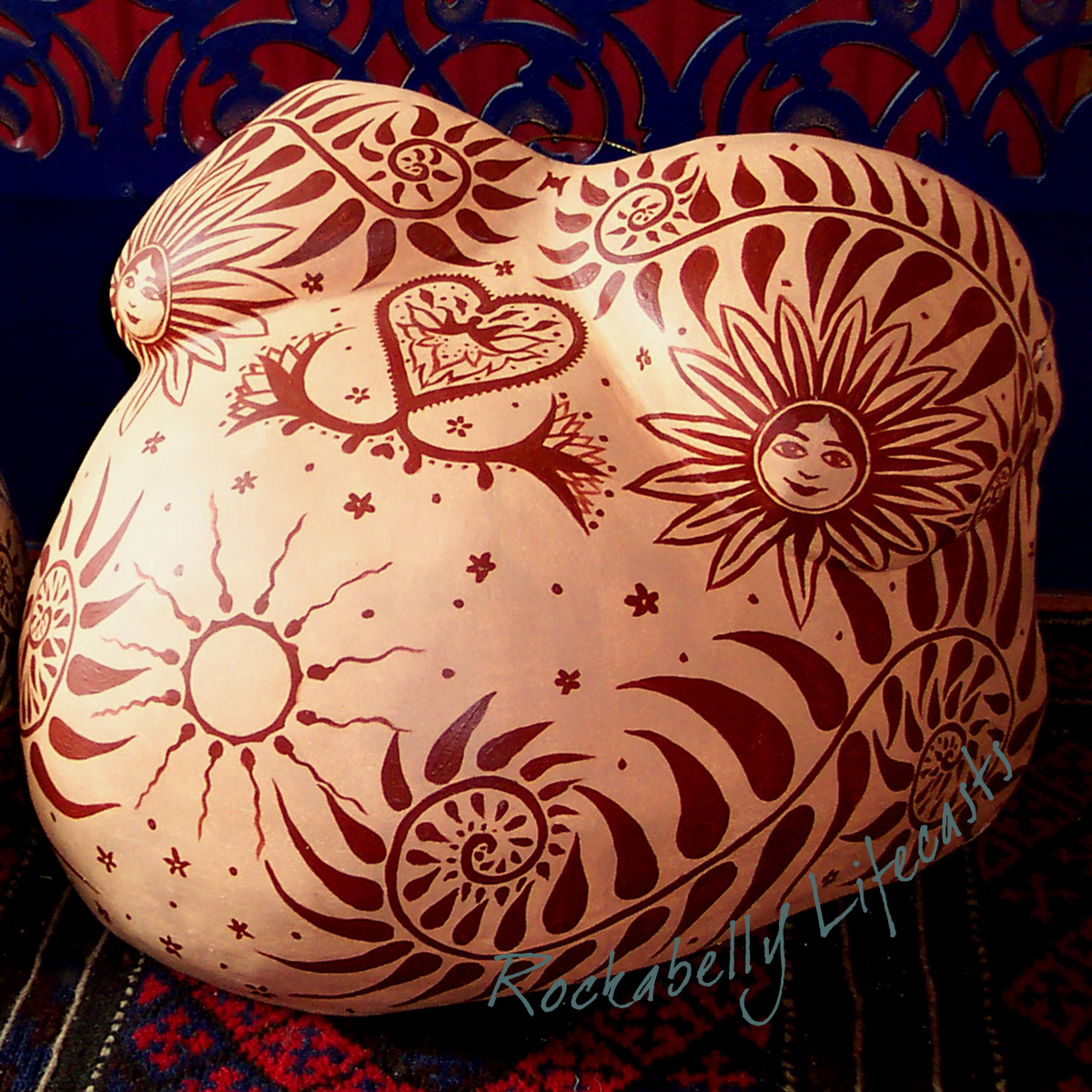 Rockabelly - pregnant belly mask low definition henna 