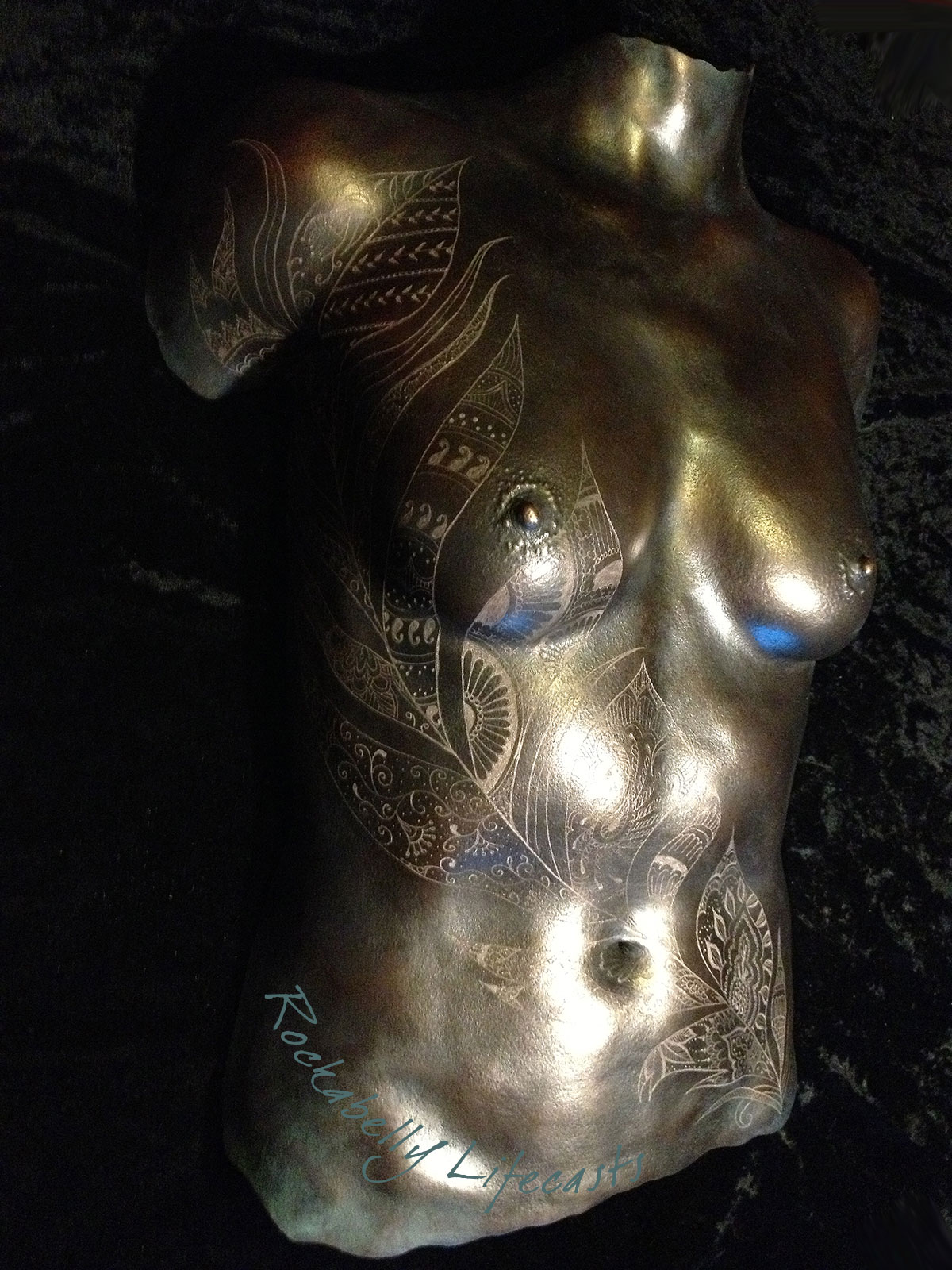 Rockabelly - cold cast bronze breast cast