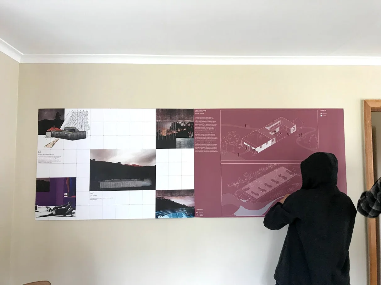 Creating poster presentation at Lake Margaret