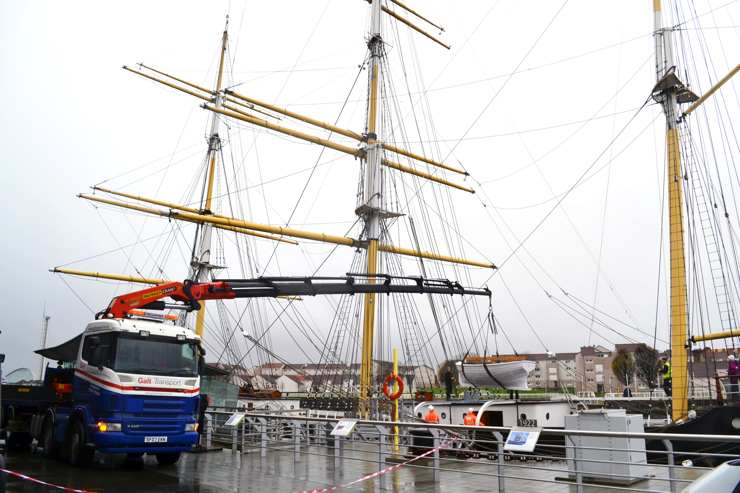 Galt Transport on site at the Tall Ship Glenlee