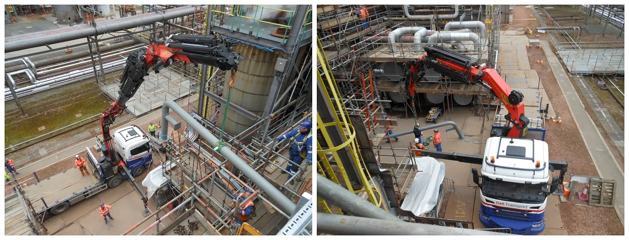 the fly jib working at grangemouth oil refinery