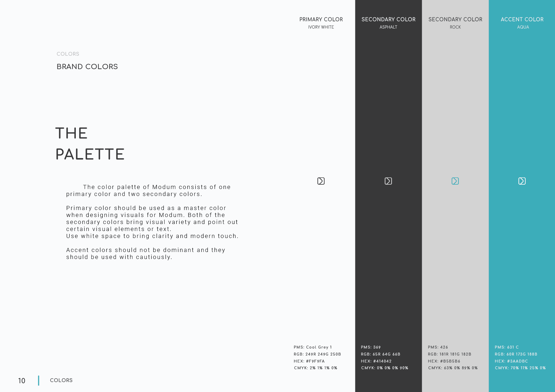 Brand Identity: Modum - Colour Specifications