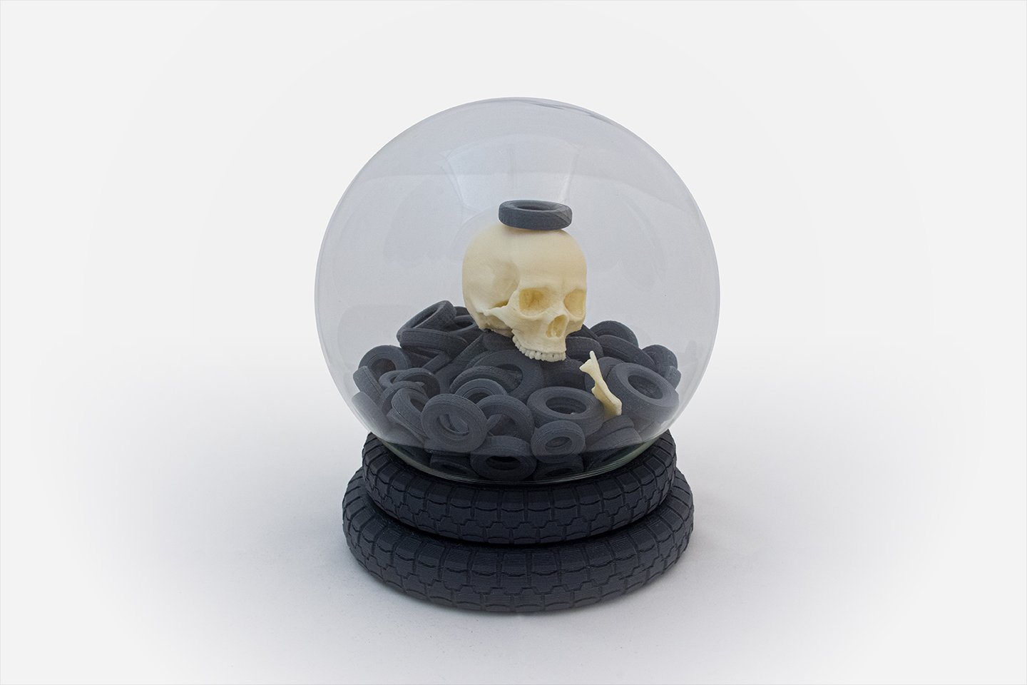 Anthropocenic Snow Globes: #1 - King of Tyres [Landfill]