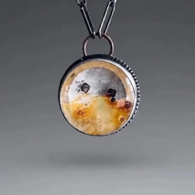 Scenic Agate Necklace ~ Fine & Sterling Silver ~ Copper