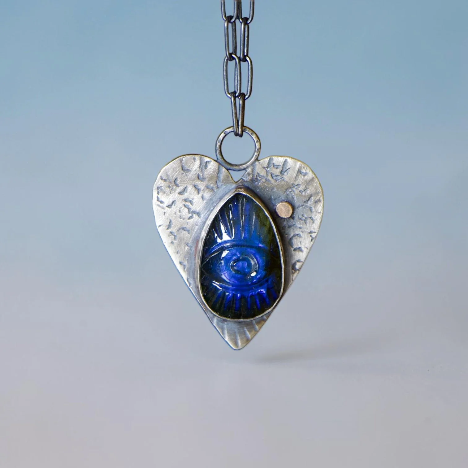 Evil Eye Protection Necklace  ~ Fine & Sterling Silver ~ Labradorite ~ 14k Gold Filled