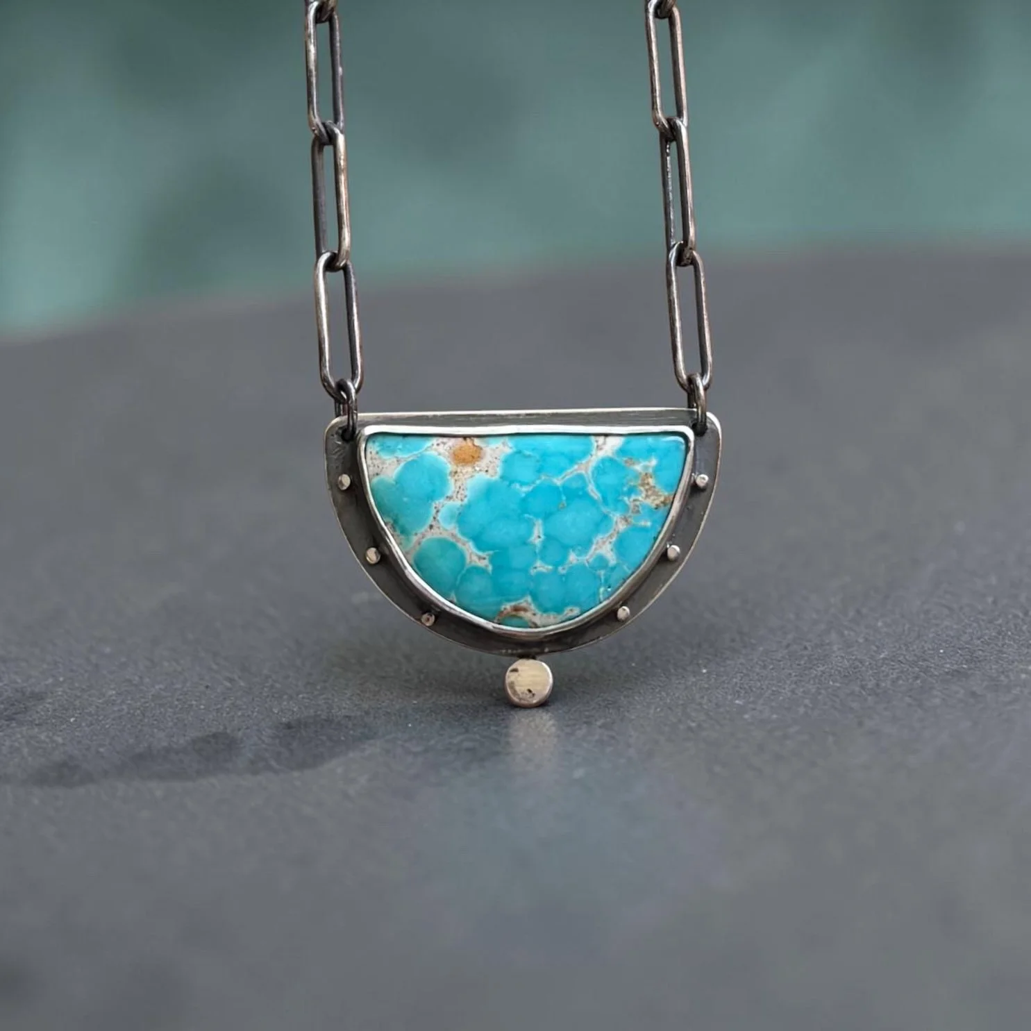 Sterling/Fine Silver Golden Phoenix Turquoise Necklace