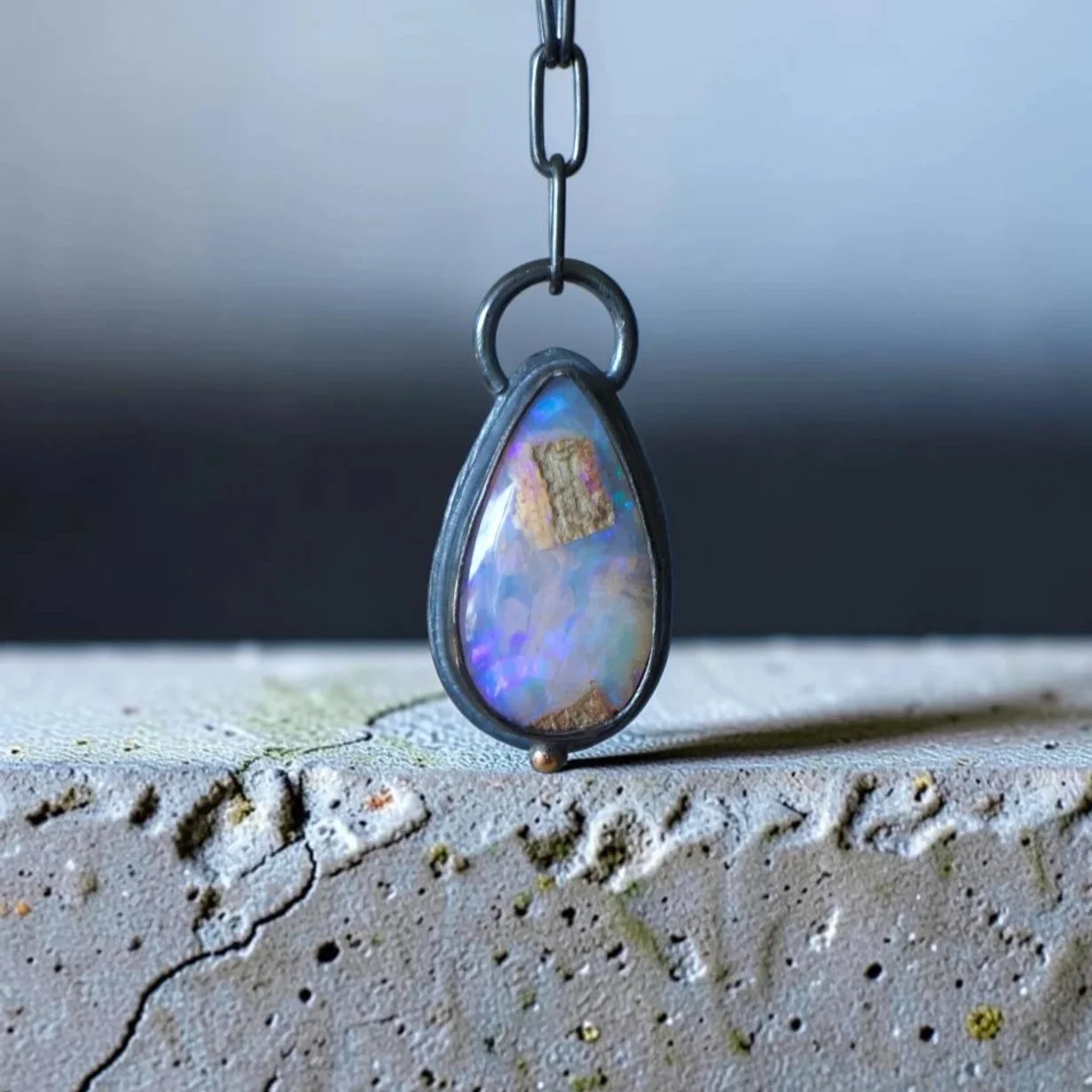 Wood Replacement Opal Y Necklace ~ Fine & Sterling Silver ~ 14k Gold