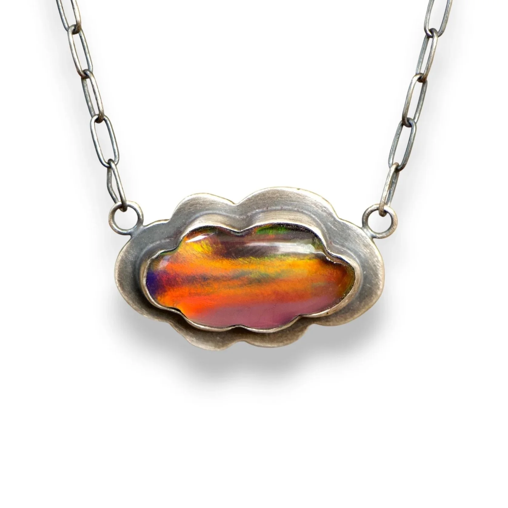 Aurora Opal Cloud Necklace ~ Fine & Sterling Silver