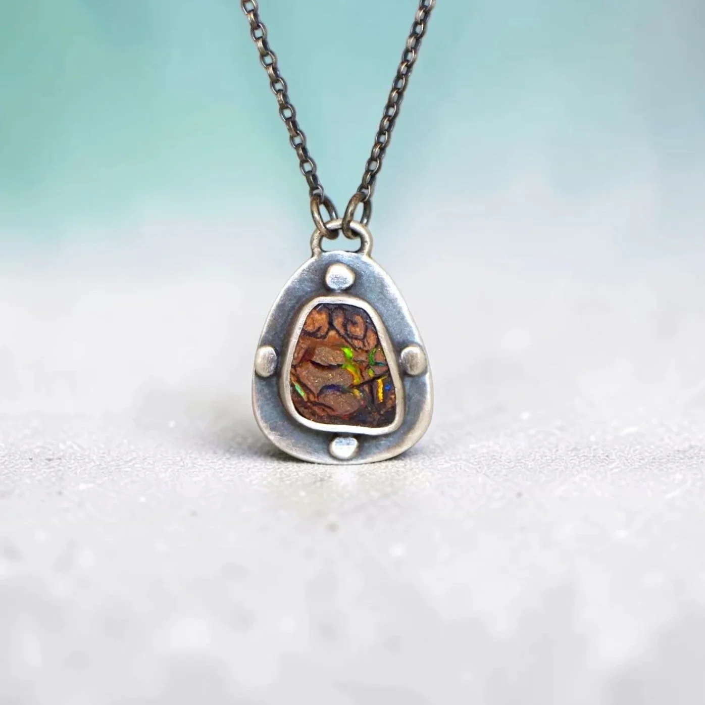 Koroit Boulder Opal Necklace ~ Fine & Sterling Silver