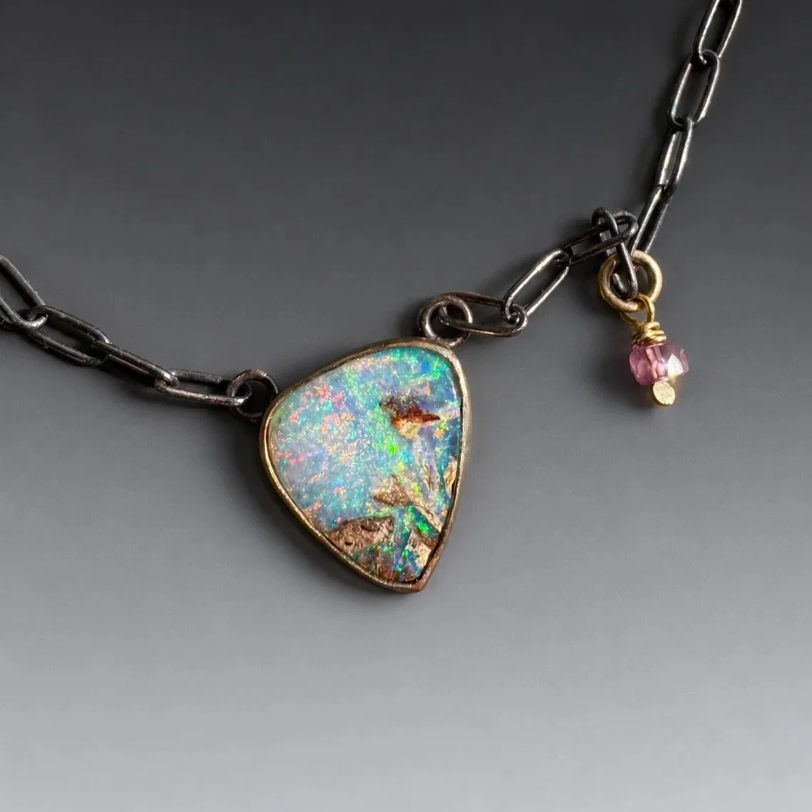 Vivid Wood Replacement Opal Necklace ~ 14k Gold ~ Fine & Sterling Silver ~ Ruby