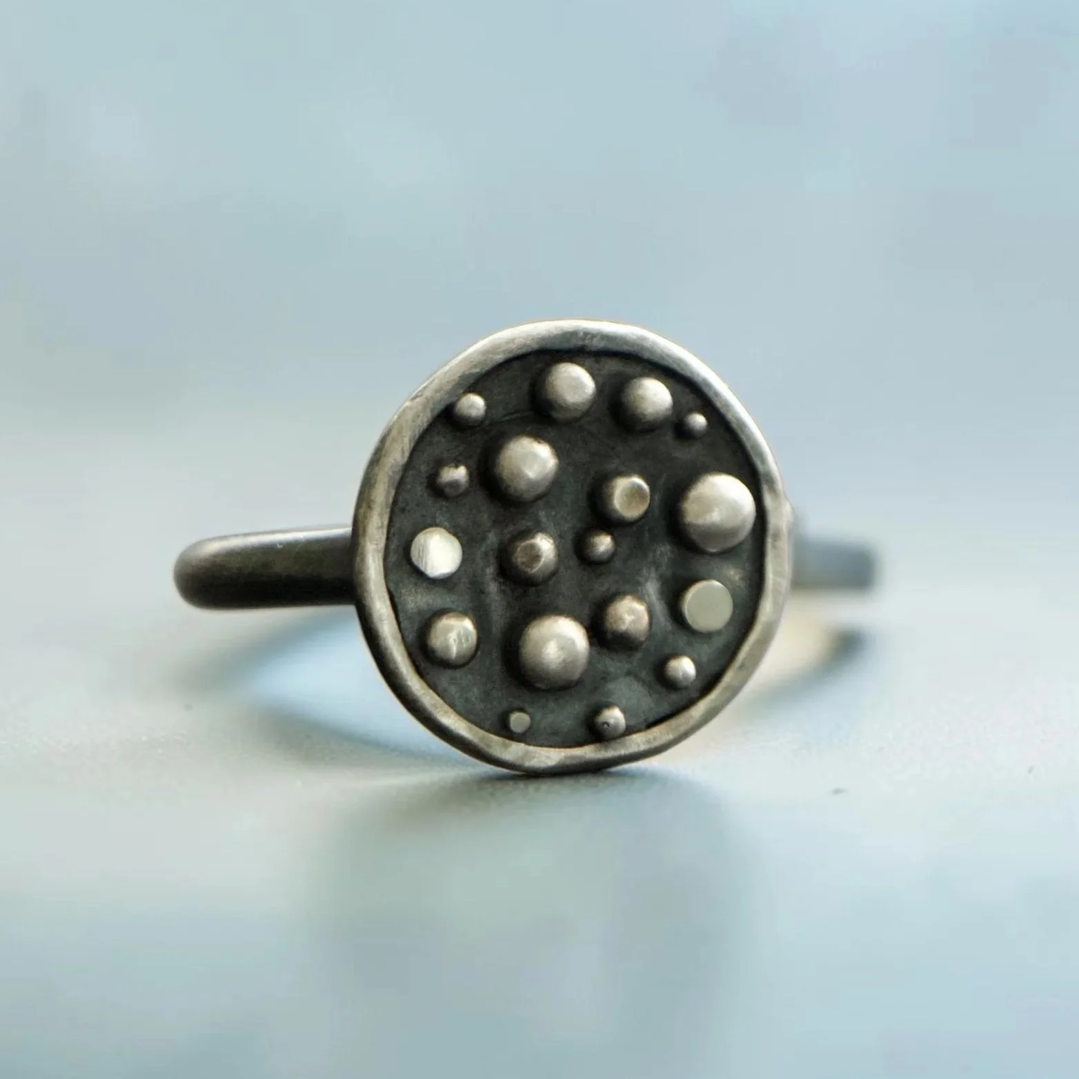 Moon Coin Ring ~ Fine & Sterling Silver ~ Size 6