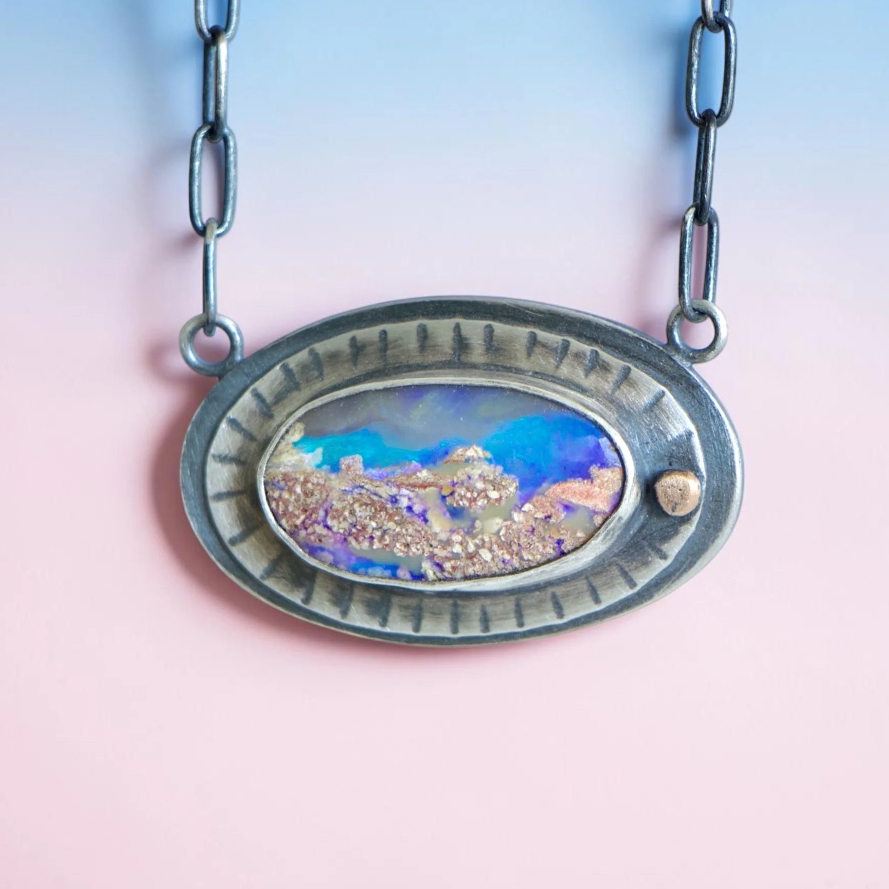 Pipe Opal Necklace ~ Fine & Sterling Silver ~ 14K Gold Filled