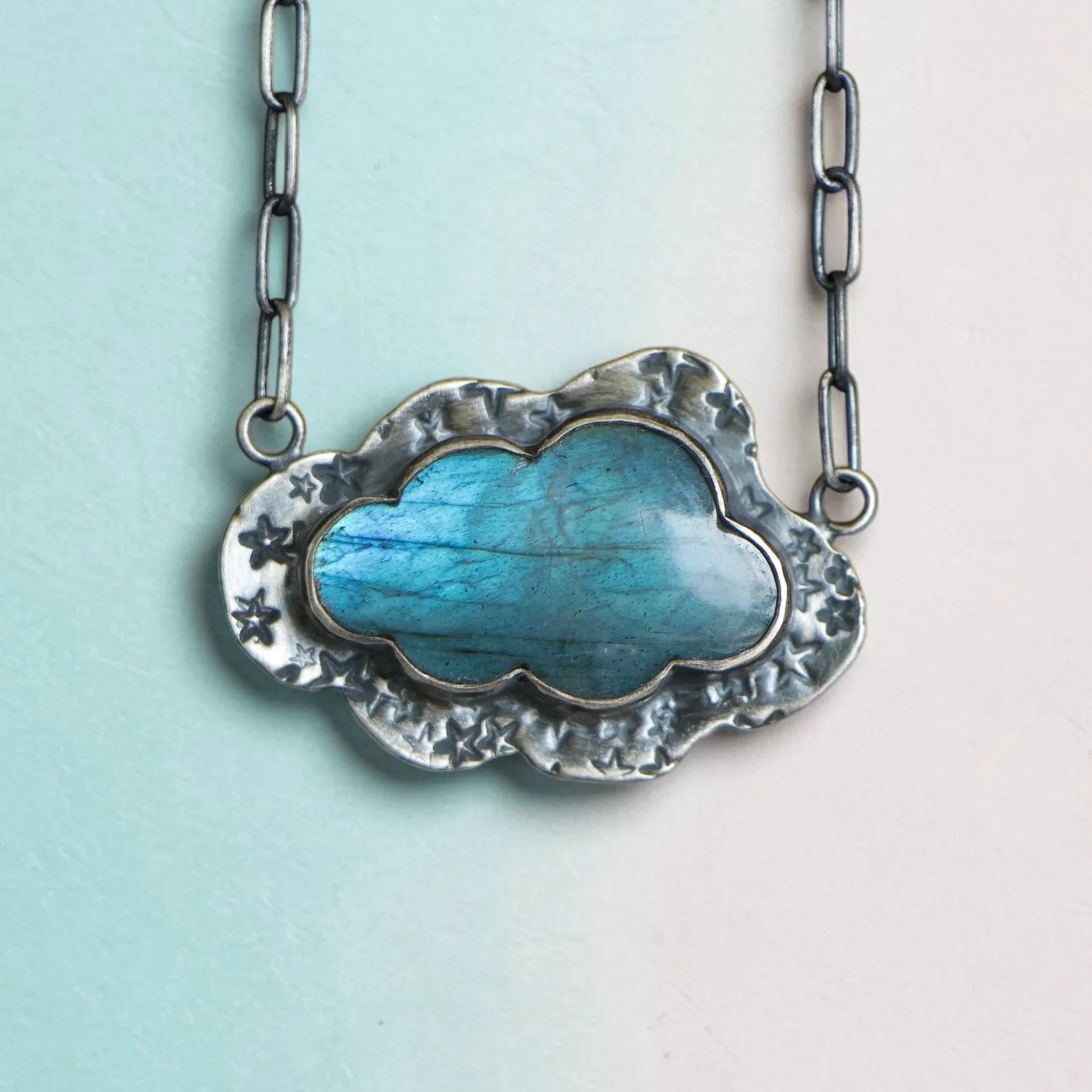 Labradorite Cloud Necklace ~ Fine & Sterling Silver