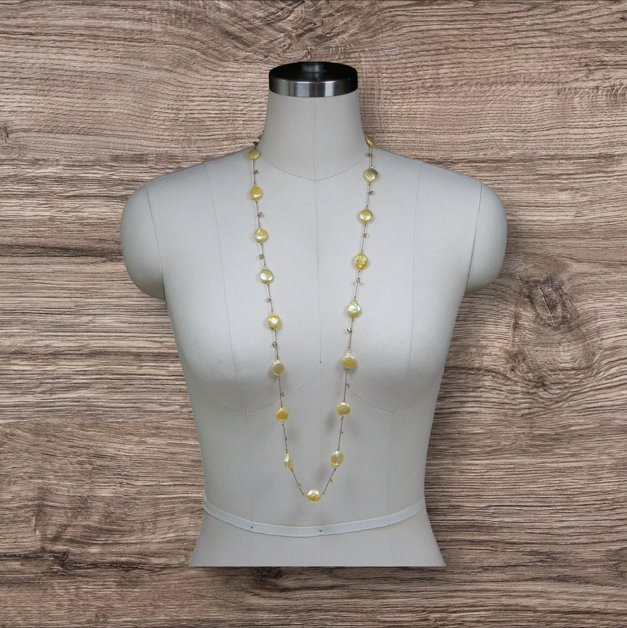 Long Light Gold Freshwater Coin Pearls