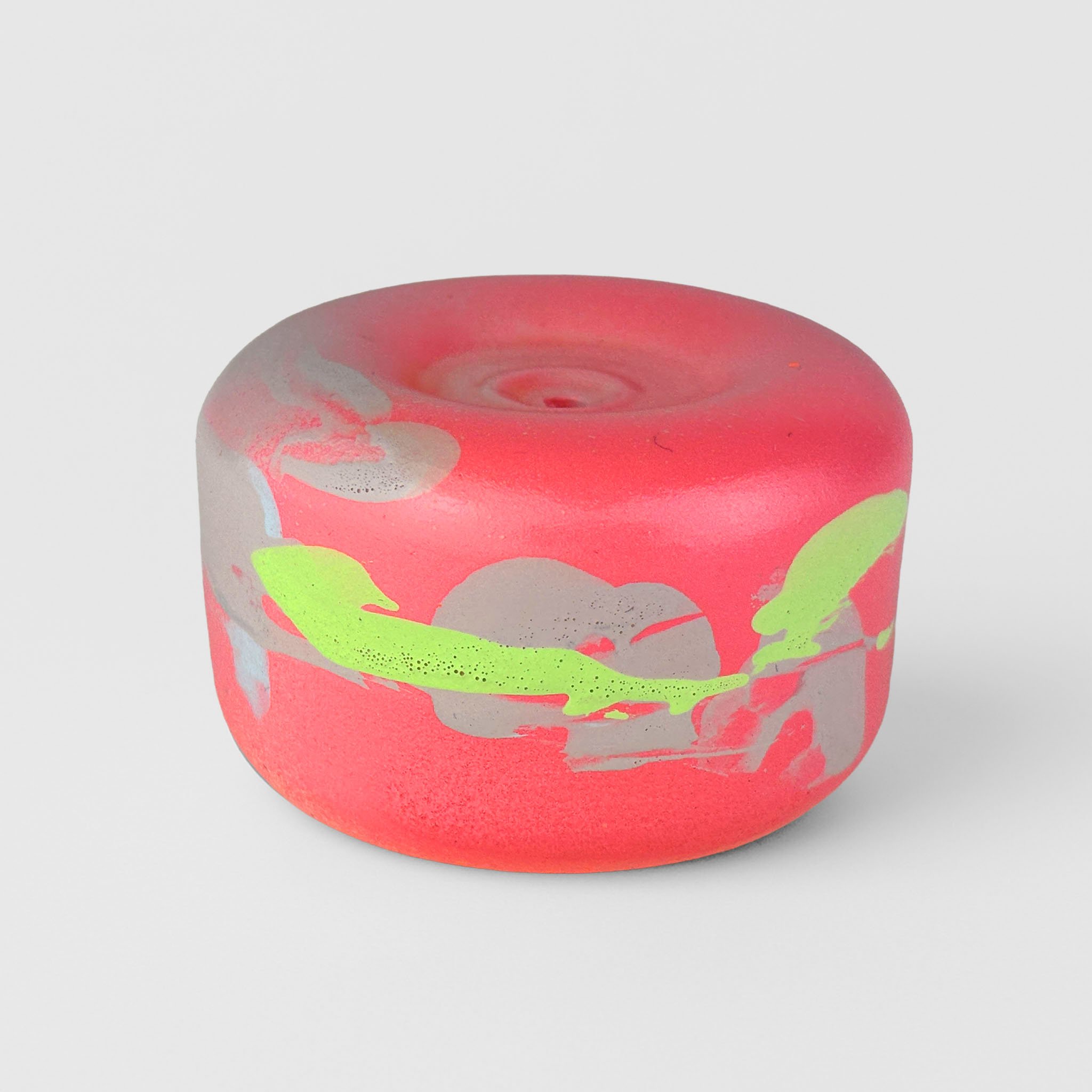 'BURNT' PINK CERAMIC SKATEWHEEL INCENSE HOLDER