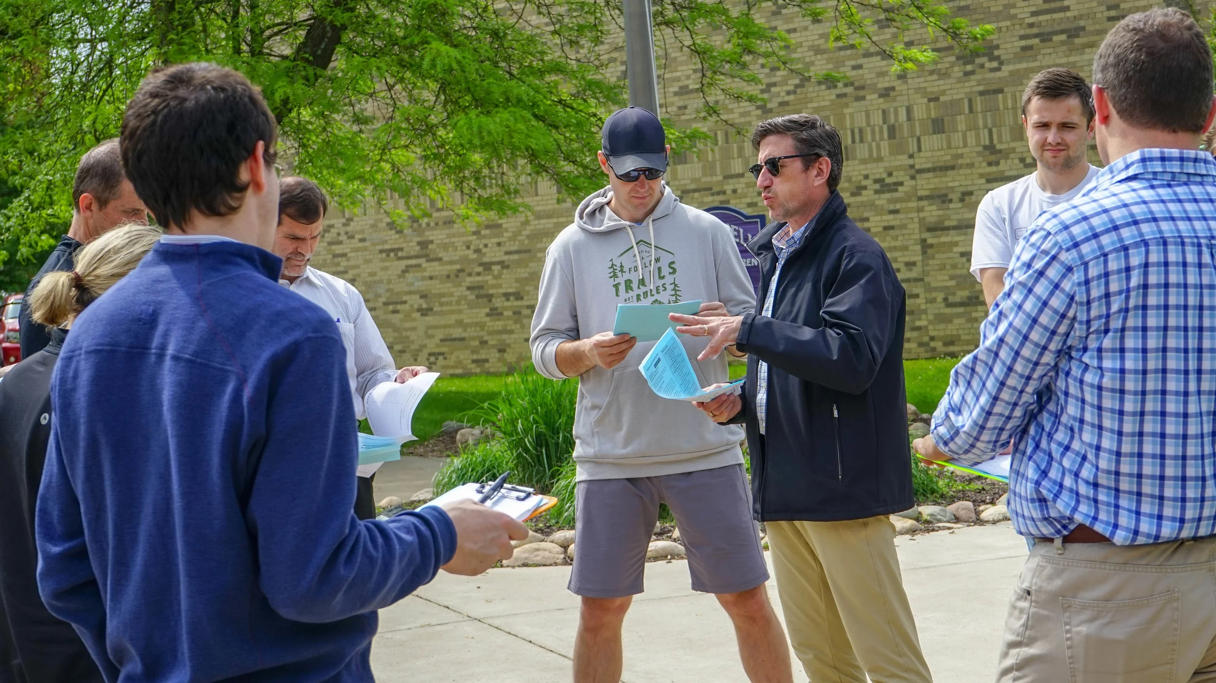  Volunteers, City staff, and the Michigan State University team completing walking audits. 