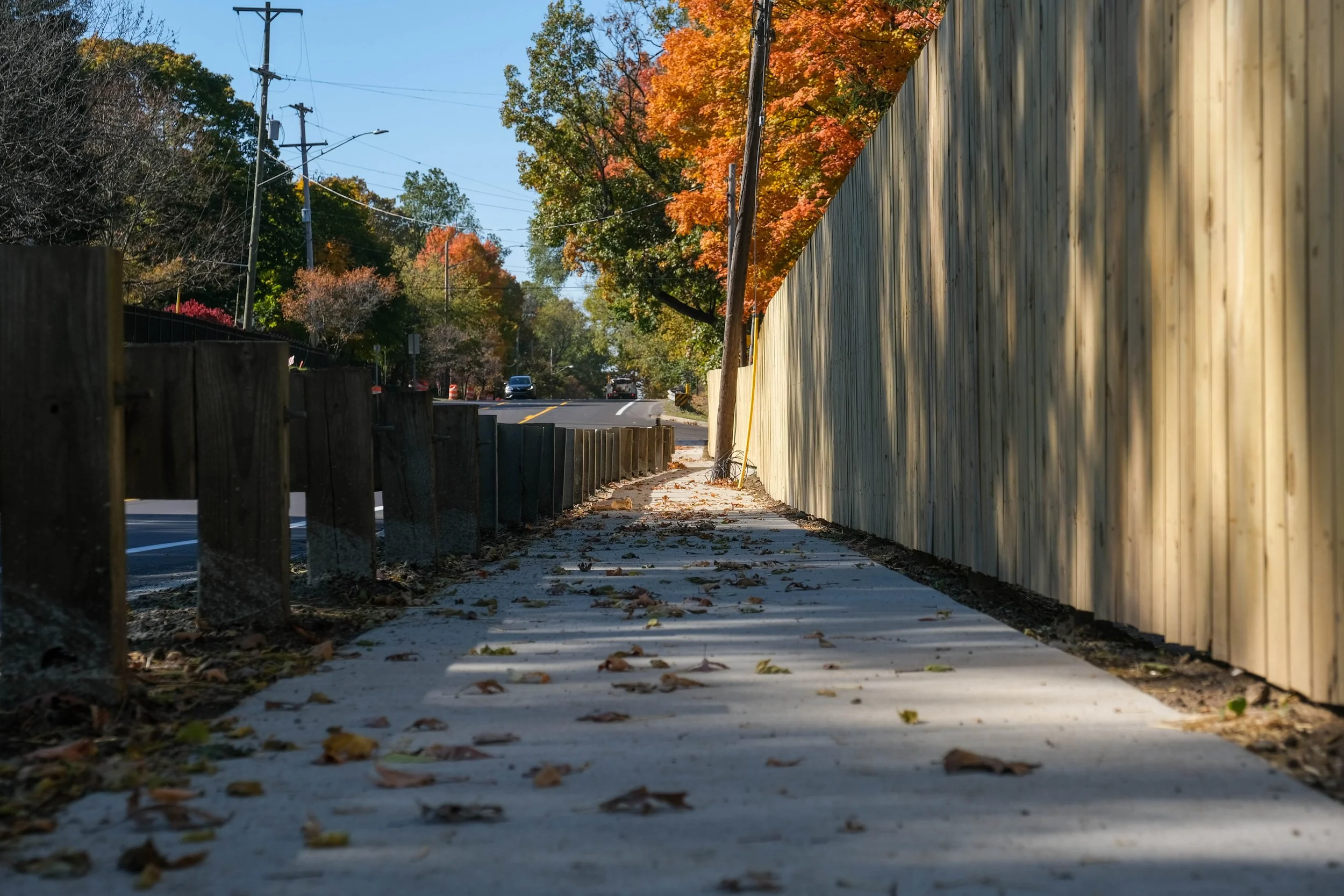 New sidewalk along Parkview Avenue.