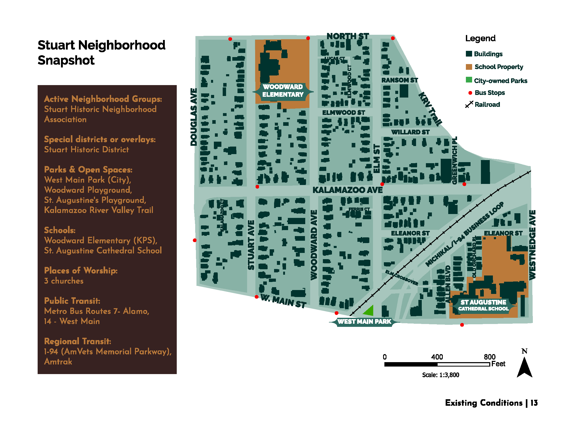 A map overview of the Stuart Neighborhood