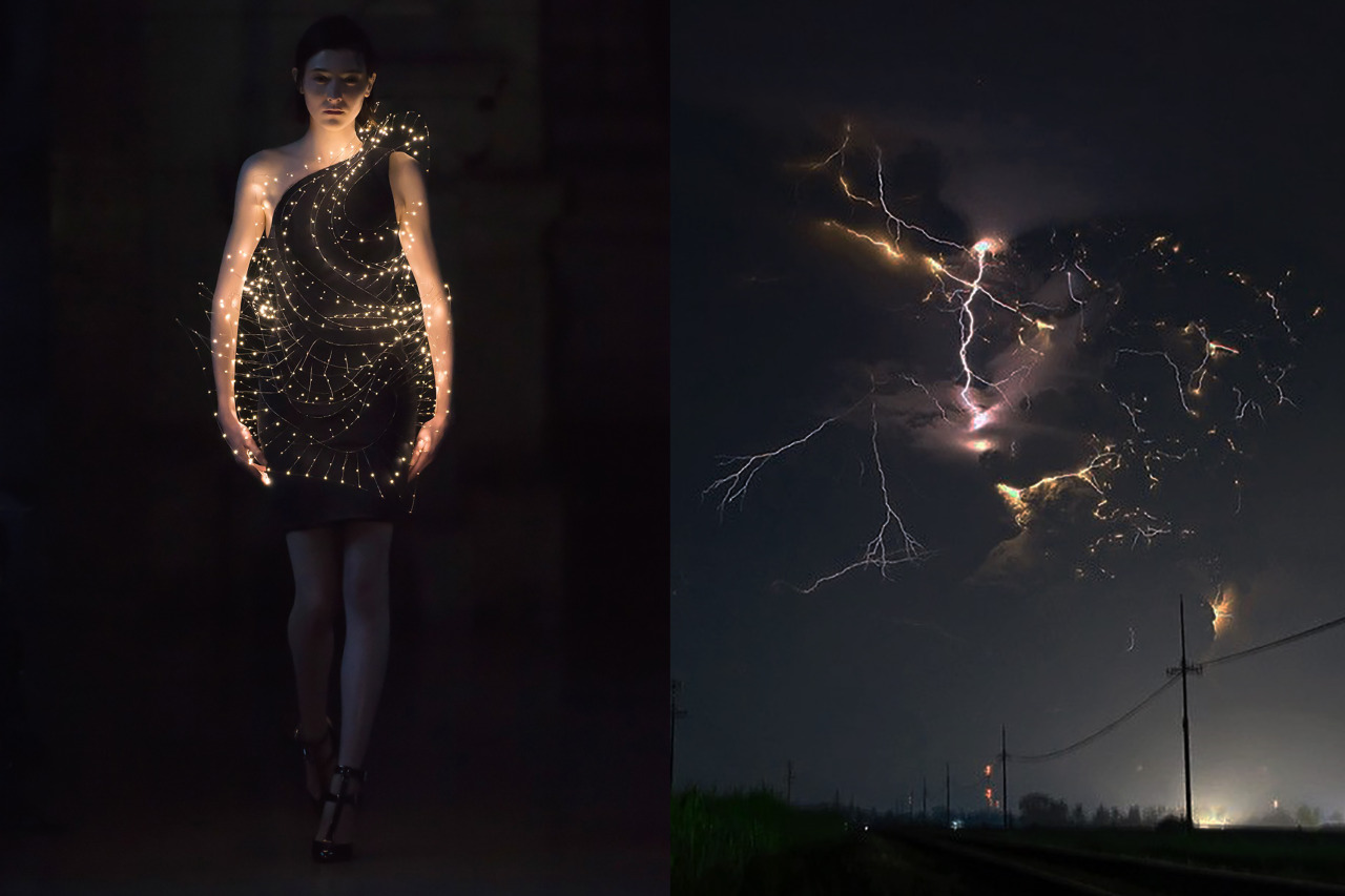 Match #339 Yiqing Yin Couture Spring 2016 | Lightings caused by the Indonesian volcano Kelud, East Java